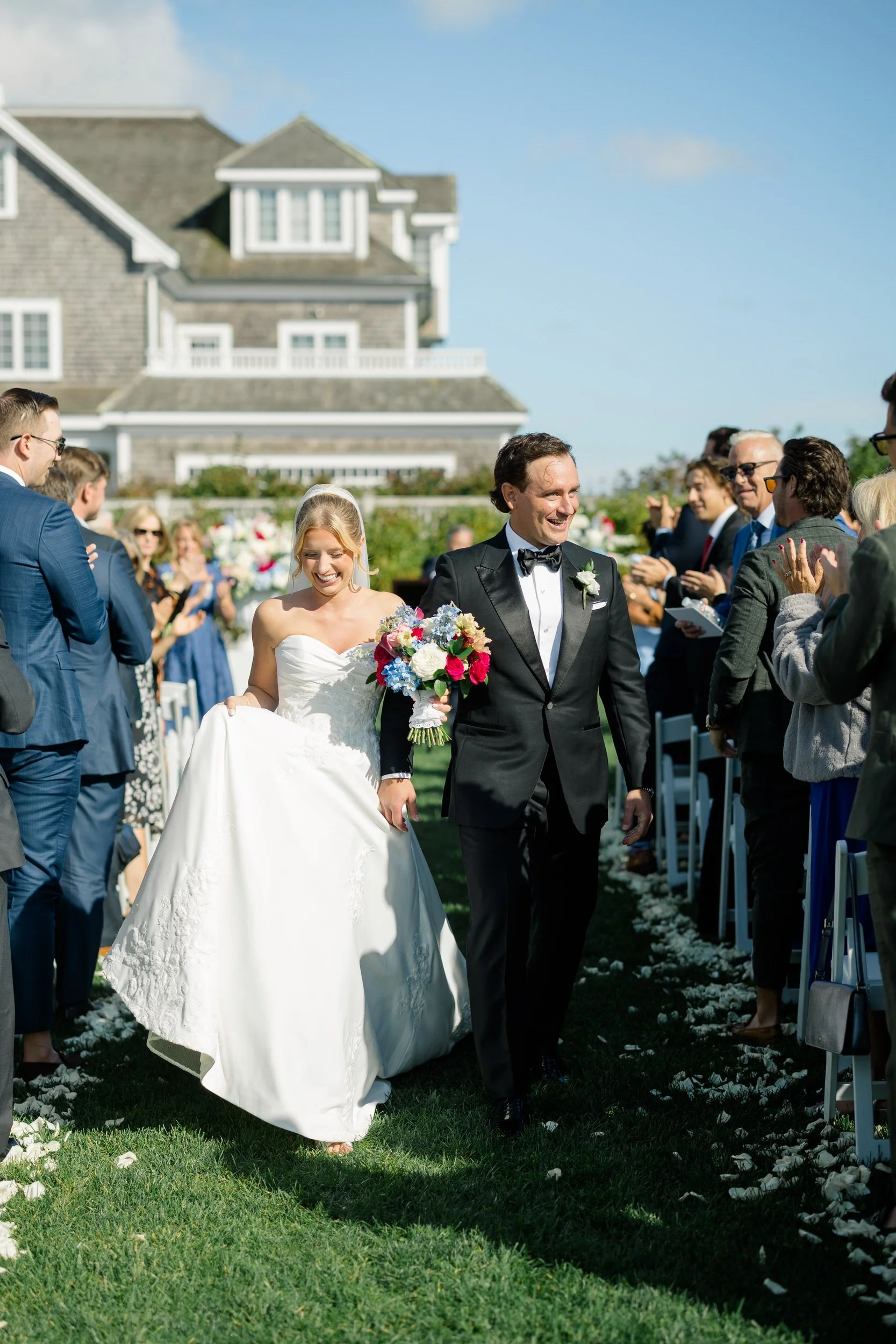 1. Wedding ceremony photography at the Dune lawn space on Cape Cod.
