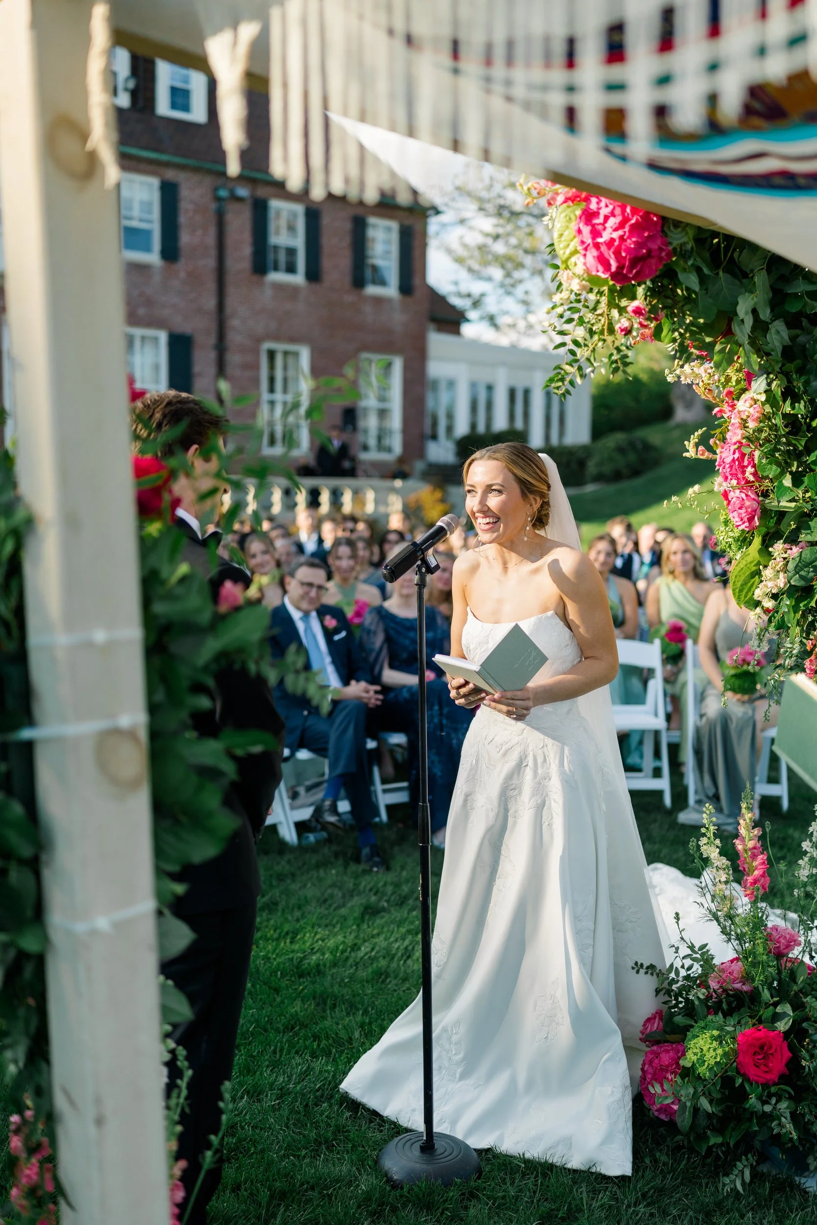 Luxury coastal wedding ceremony with panoramic ocean views