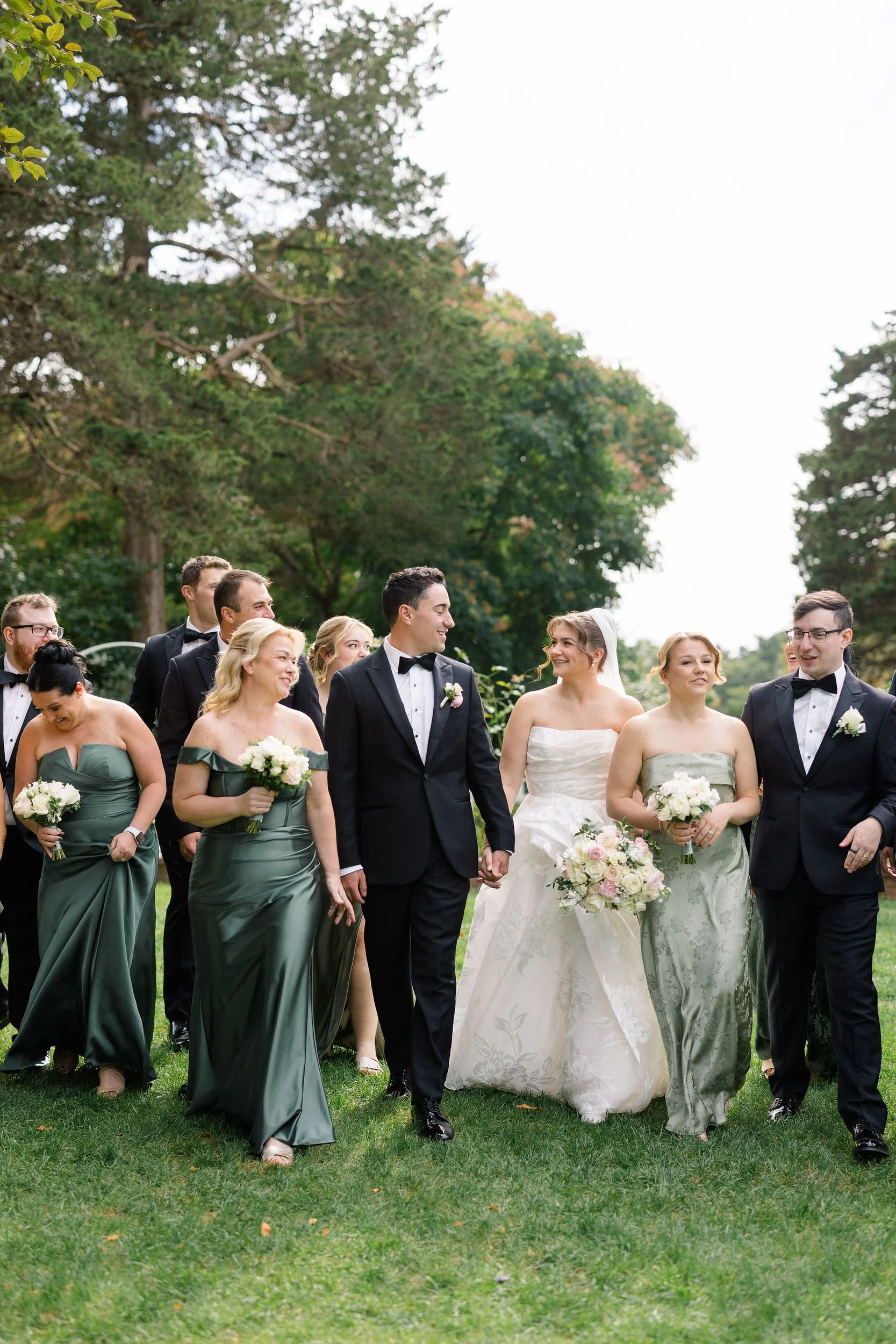 Wedding party portraits photographed at Long Hill in Beverly, Massachusetts.