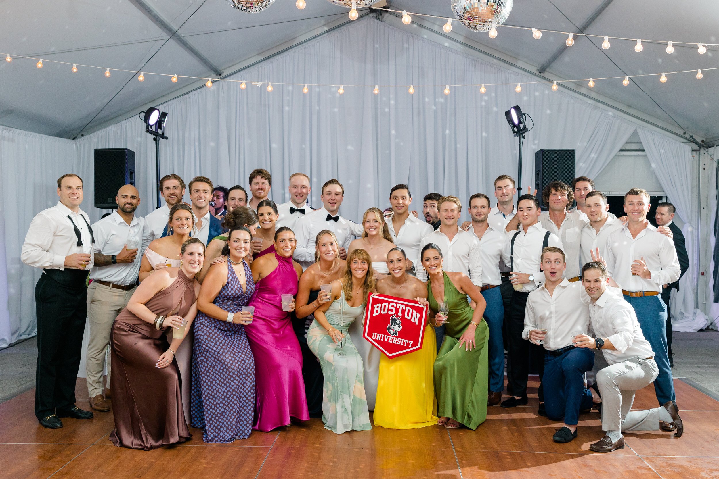 Lively wedding reception captured by a Boston wedding photographer