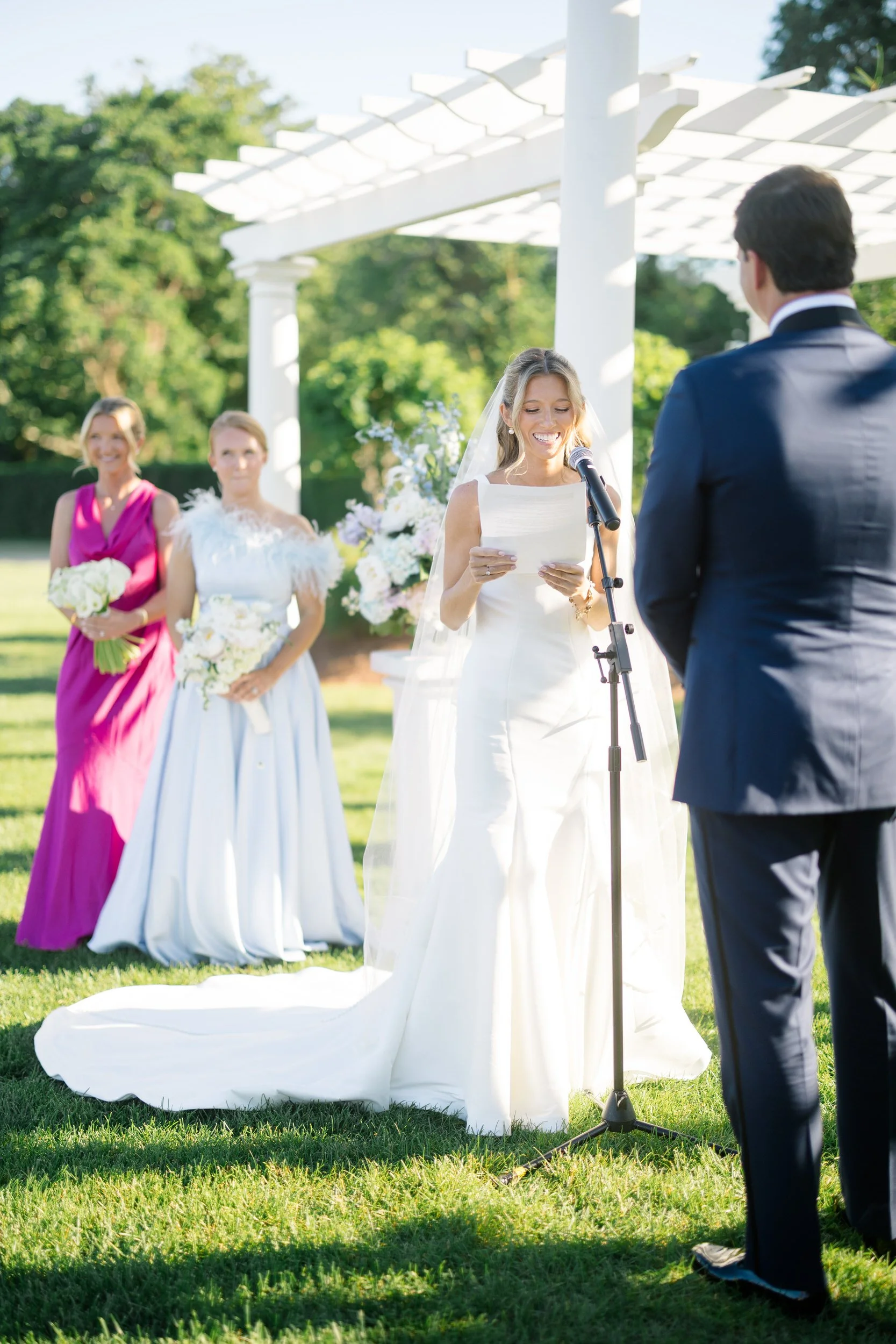 Couple exchanging vows during their wedding ceremony