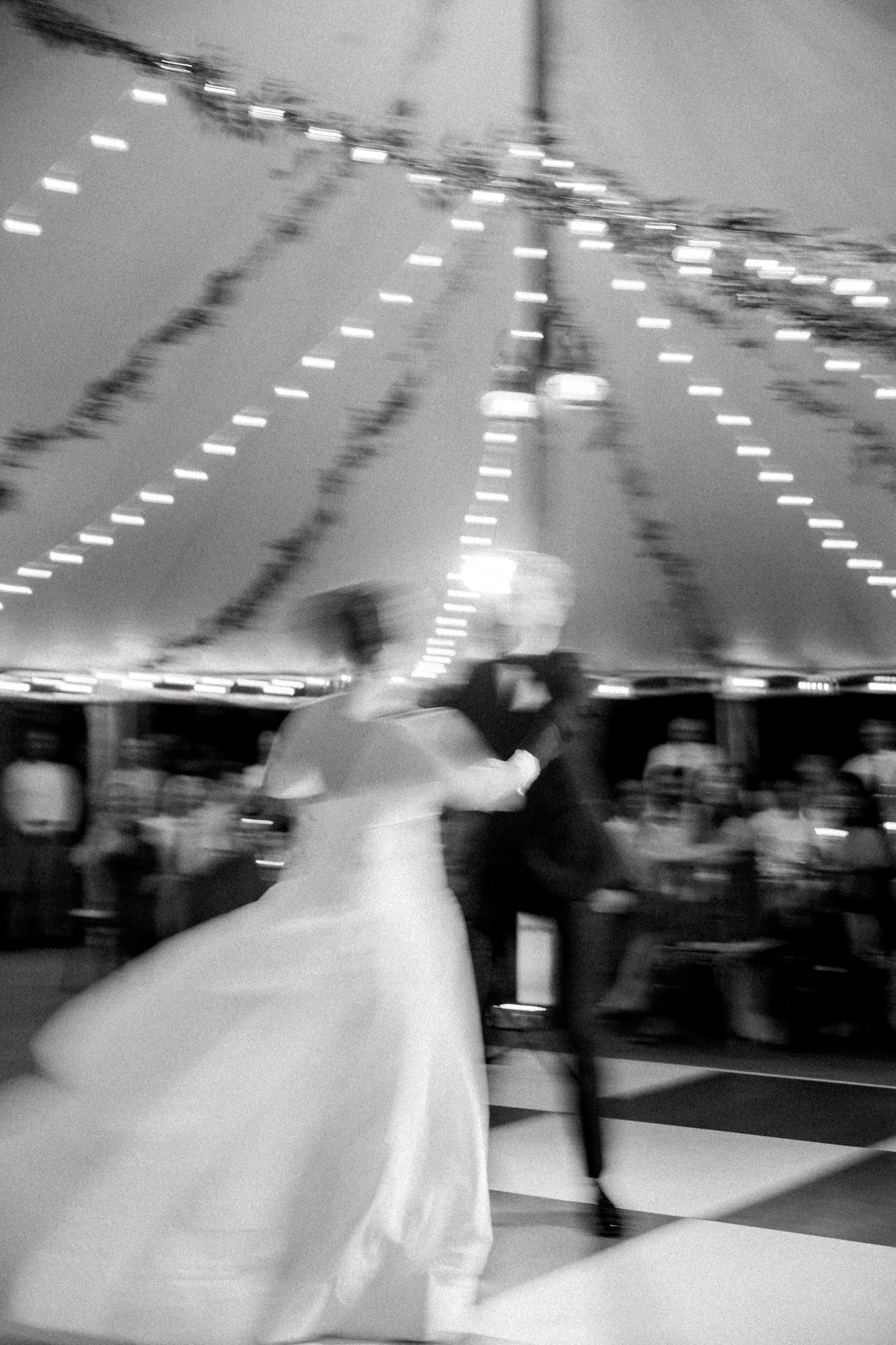 Bride and groom first dance inside historic estate reception space in Topsfield MA