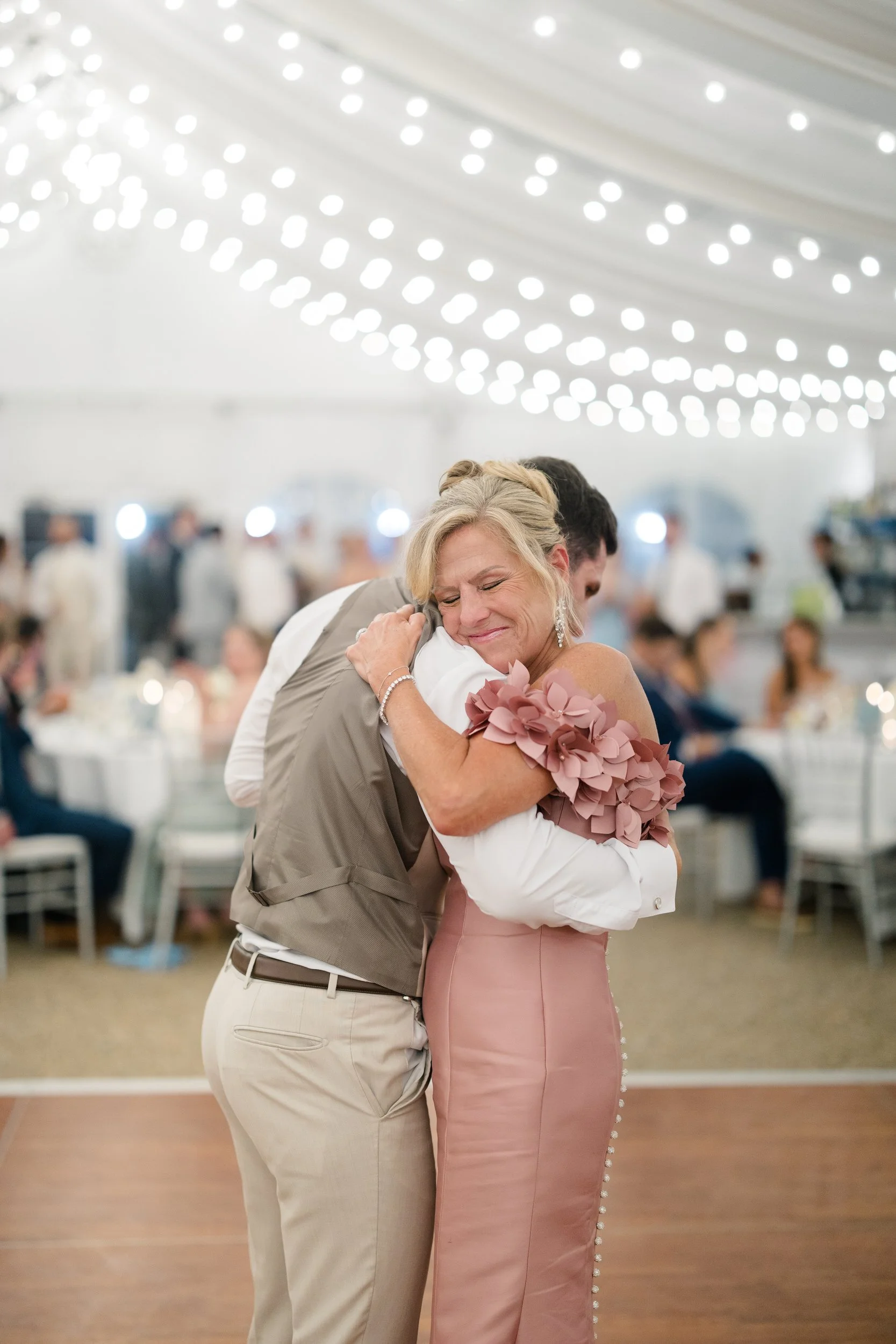 Garden party-inspired reception filled with laughter and celebration.
