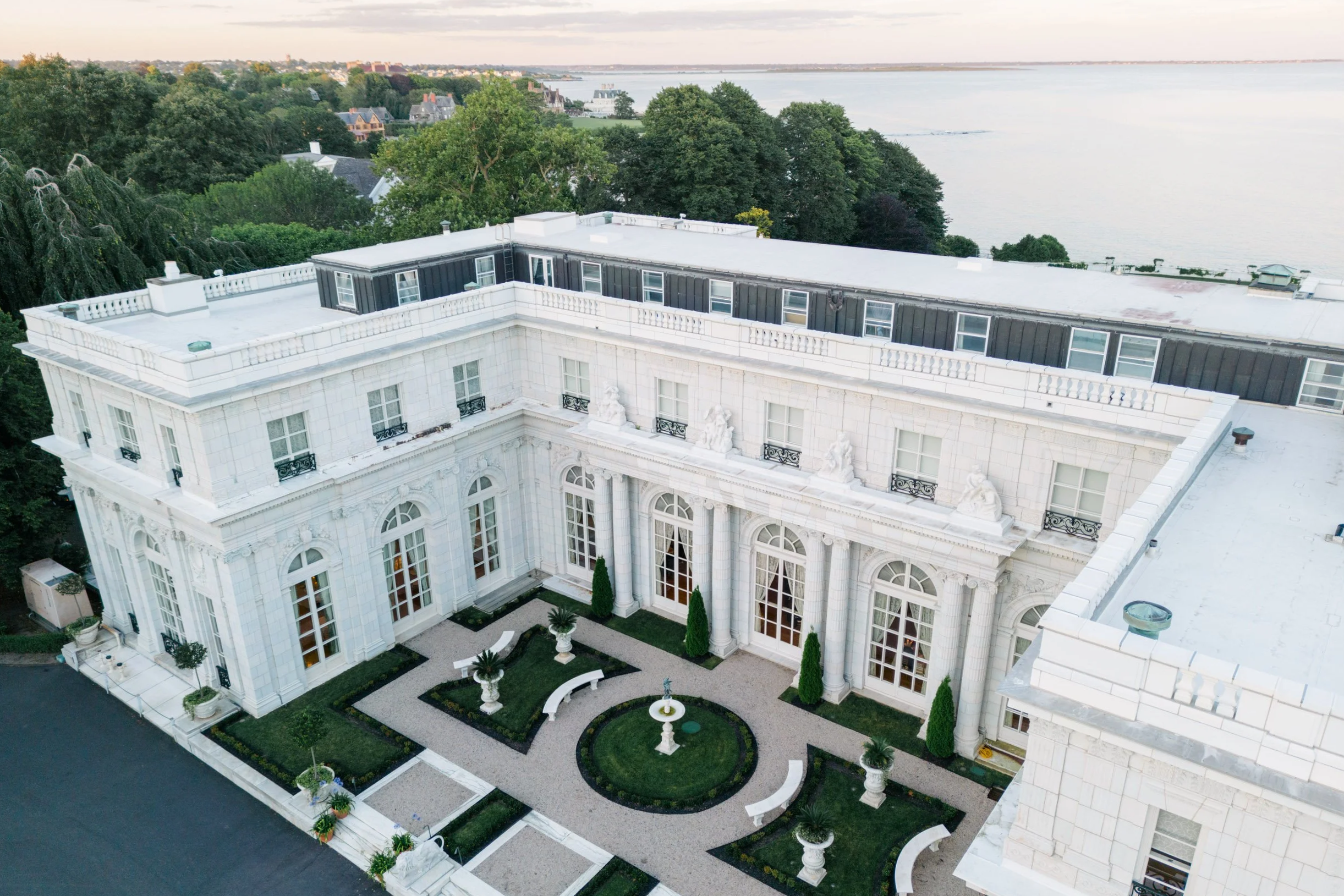 Iconic Newport, Rhode Island mansions along the Cliff Walk