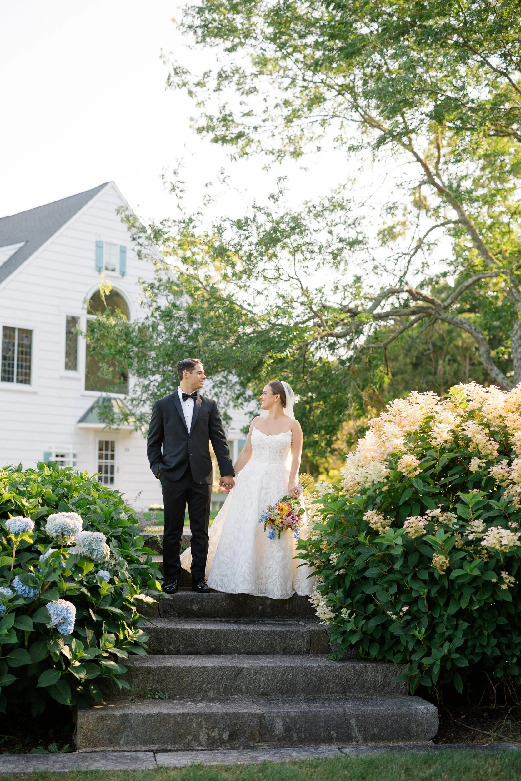 Romantic couple portraits during a Cape Cod private estate wedding.