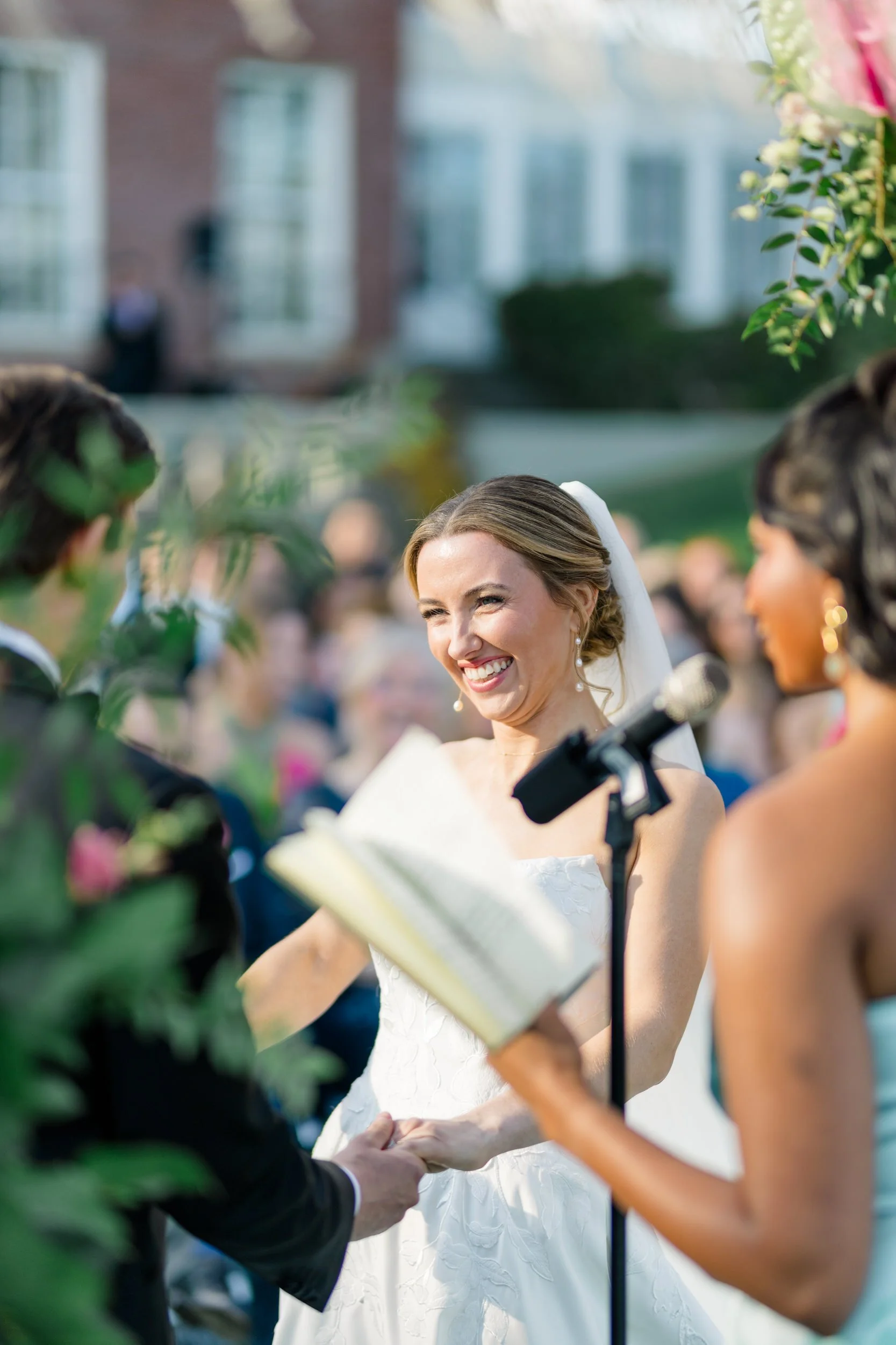 Romantic outdoor wedding ceremony at North Shore Massachusetts estate