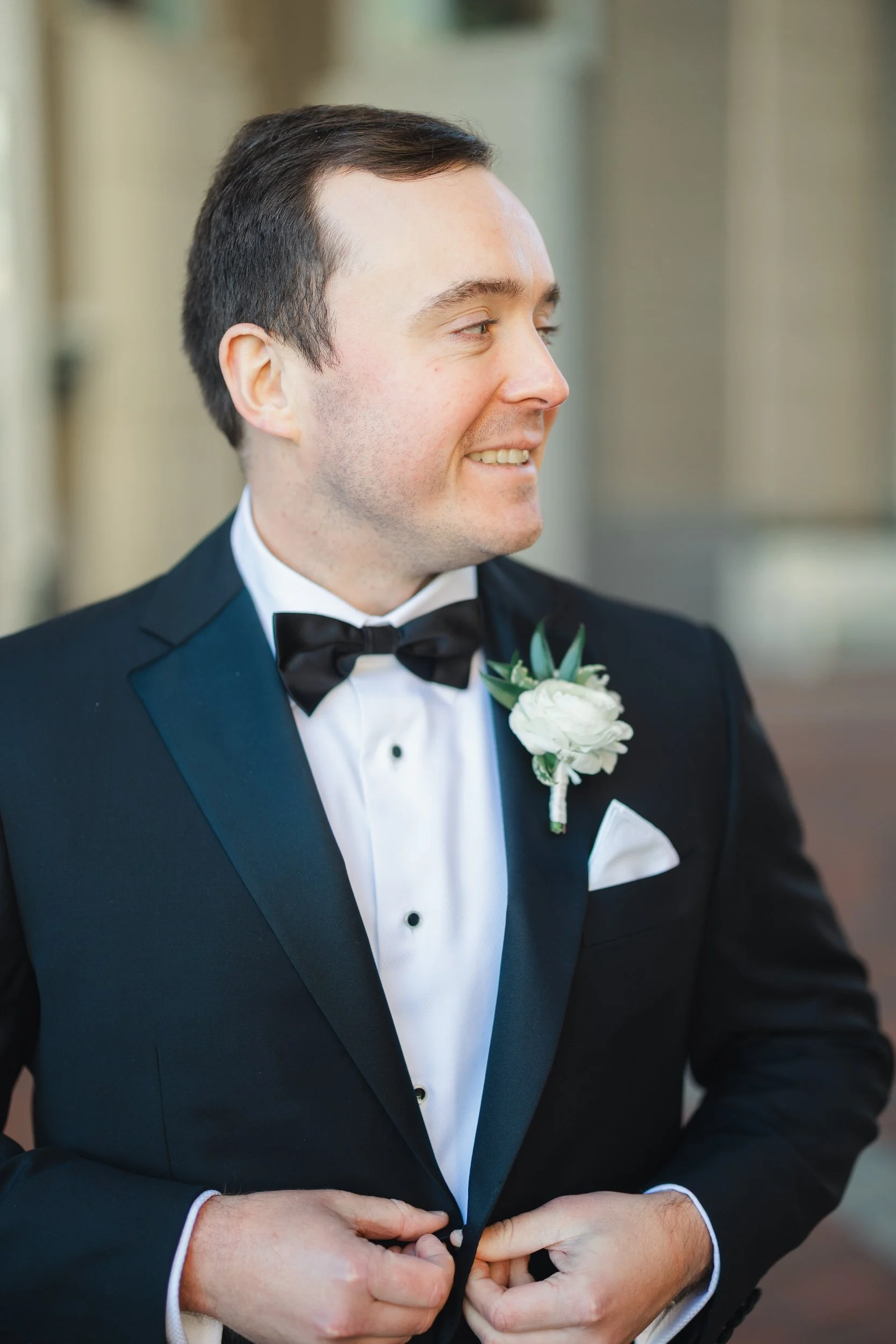 Elegant couple portraits during a Boston Harbor Hotel wedding day