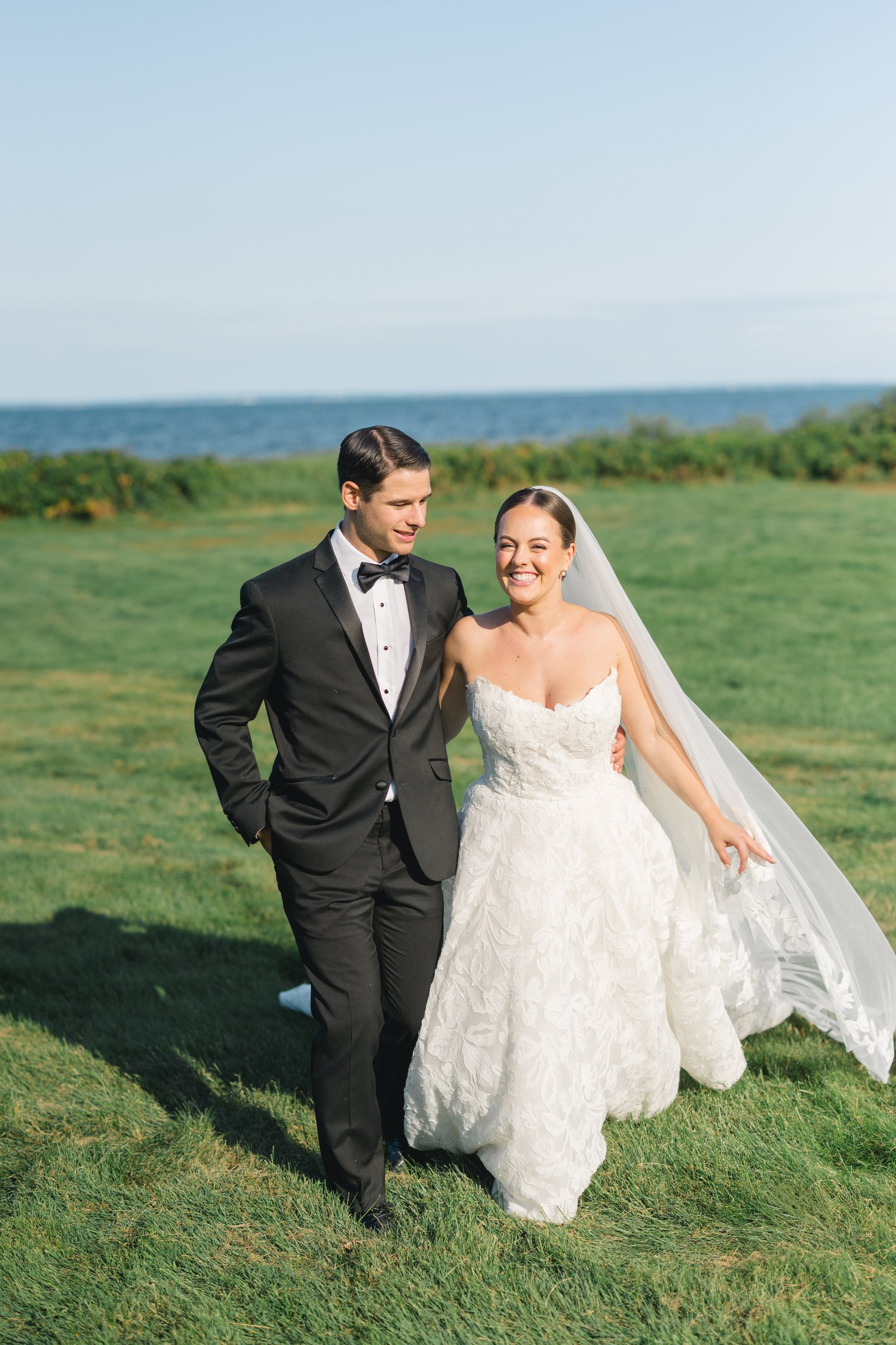 Romantic couple portraits during a Cape Cod private estate wedding.