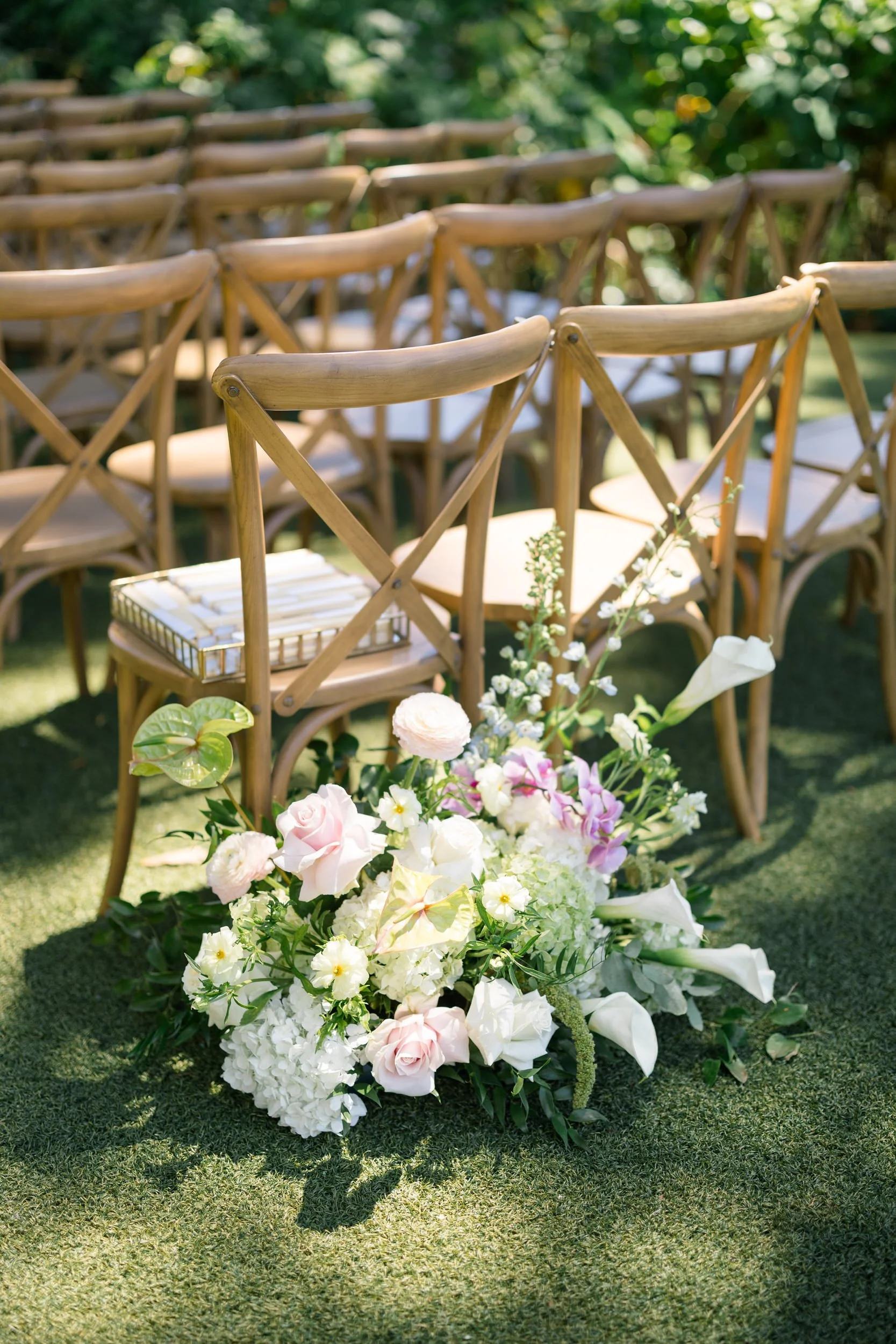 aisle setup overlooking the north shore at sunset ranch