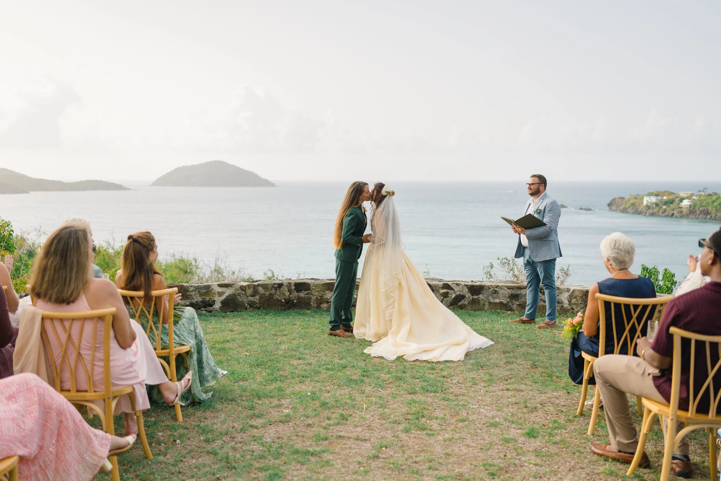 Documentary wedding photography of an intimate queer wedding ceremony in St. Thomas.