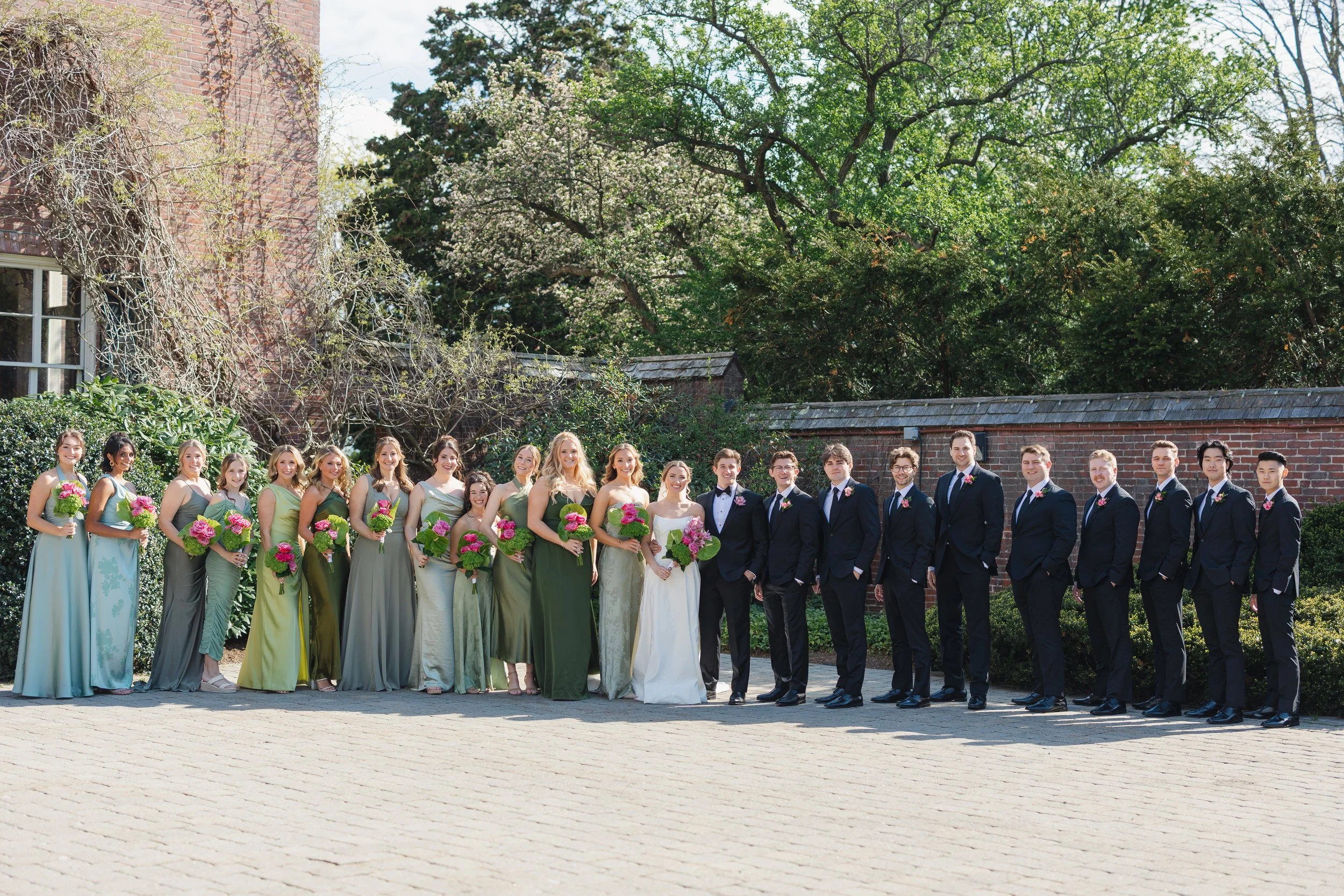 Bridal party portraits at Misselwood Estate overlooking the ocean