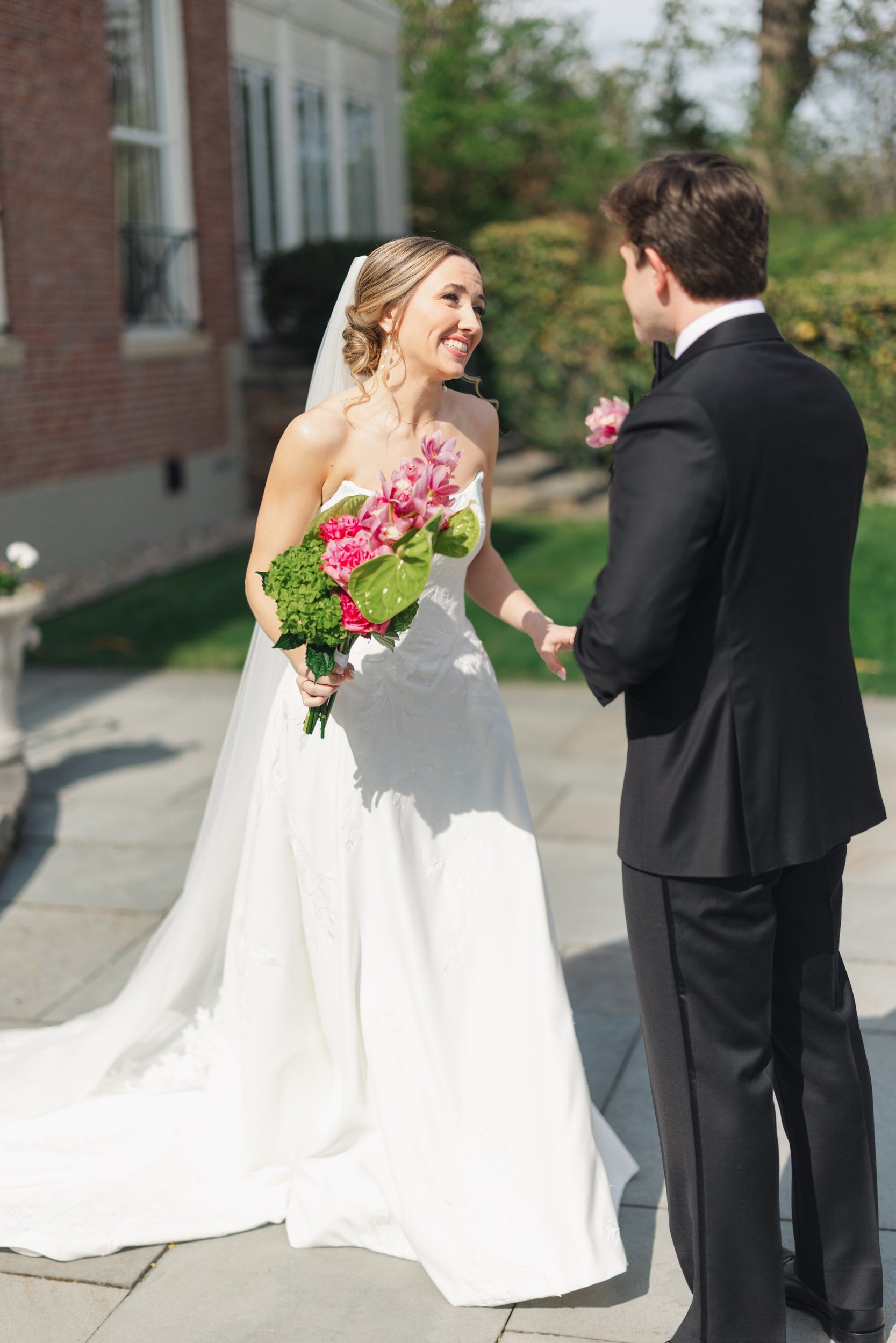 Timeless bride and groom portraits outside Misselwood Estate