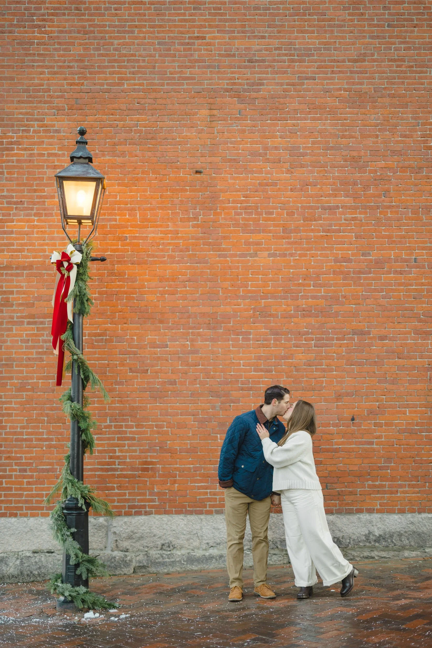 Newburyport engagement session with a relaxed, documentary approach in winter.