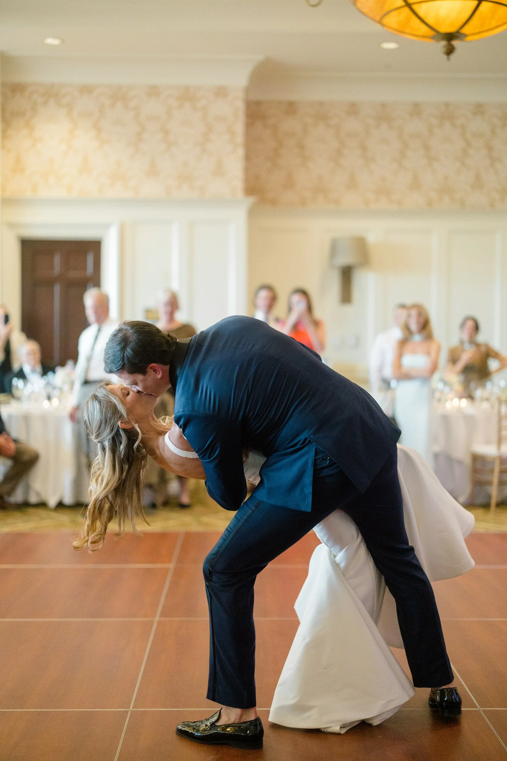 Bride and groom dancing during their reception