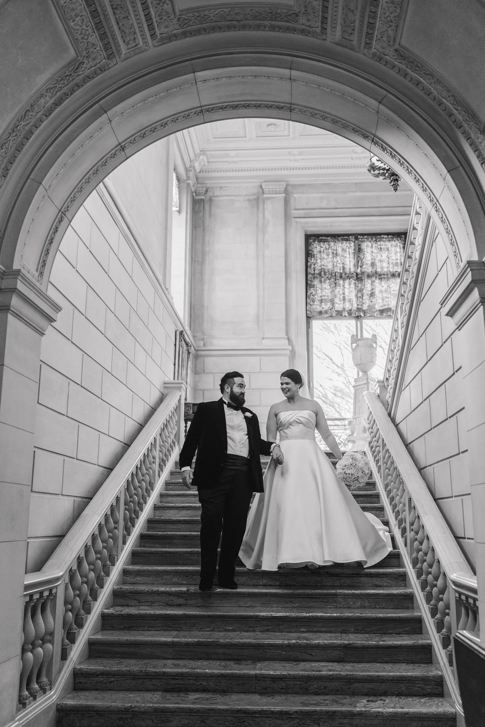 Documentary wedding portraits at Aldrich Mansion