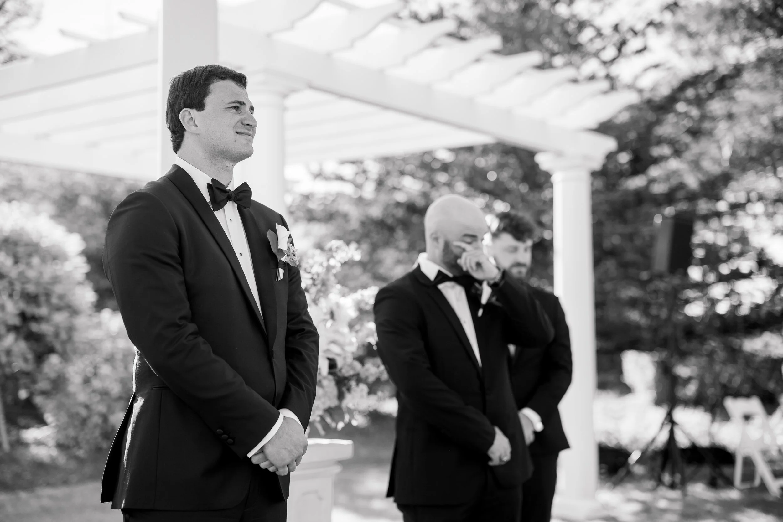 Bride walking down the aisle at Ocean Edge Resort wedding