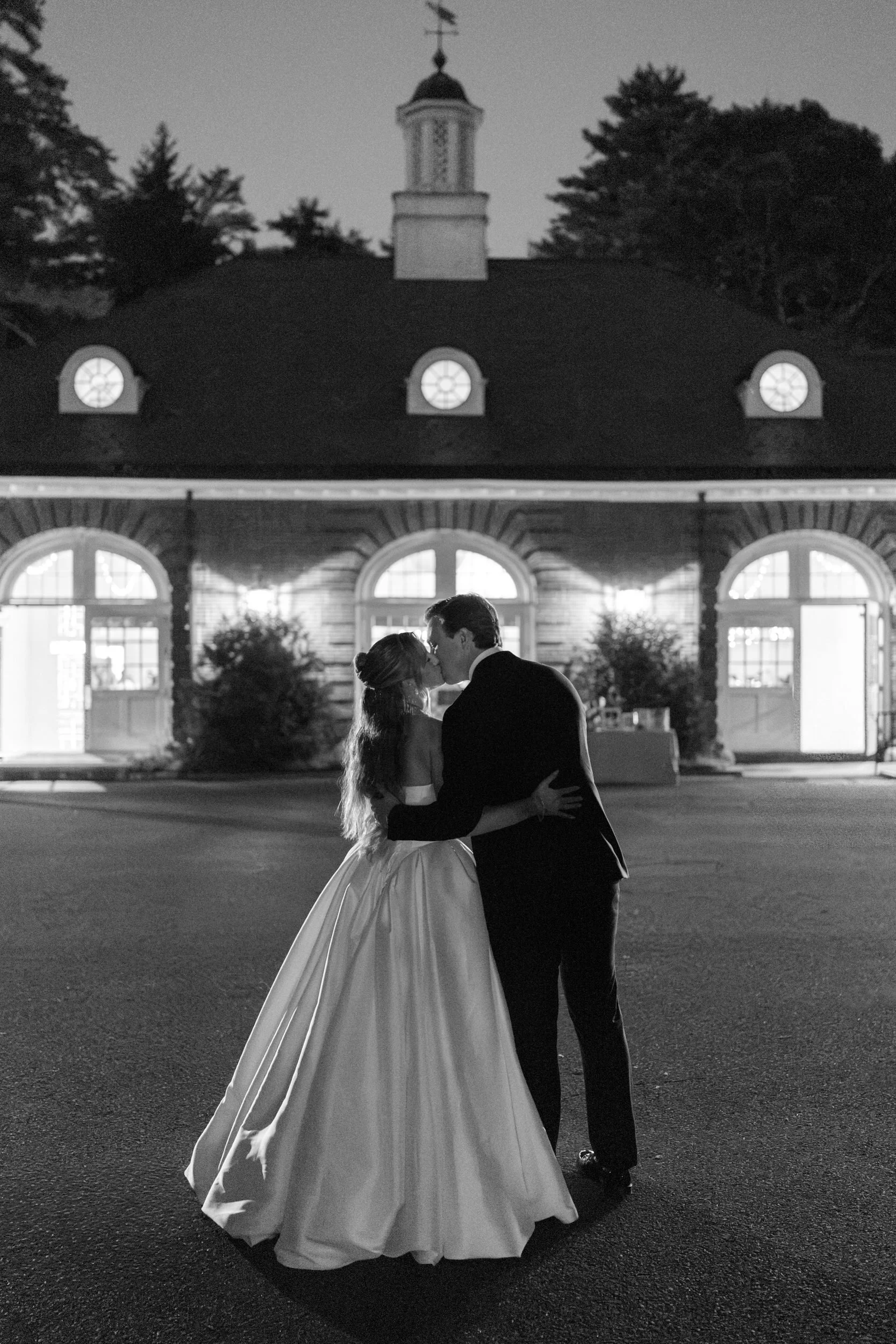 European-inspired wedding portraits at sunset in Wellesley Massachusetts
