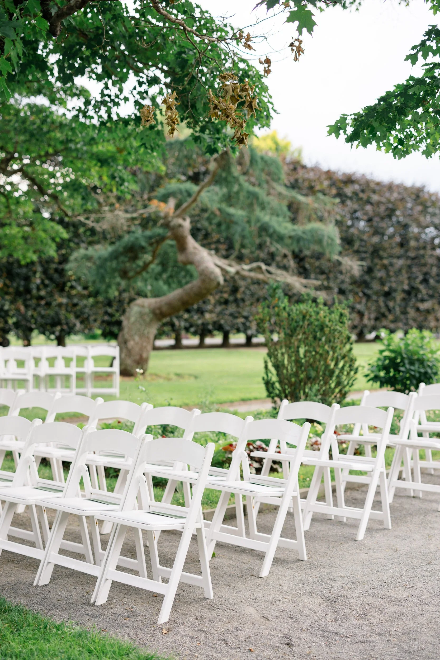 Italian garden ceremony details from an Elm Bank wedding