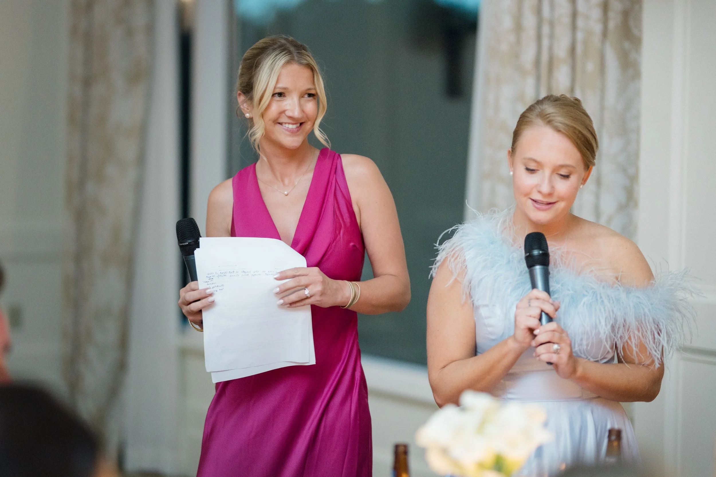 Guests enjoying dinner and speeches during the reception