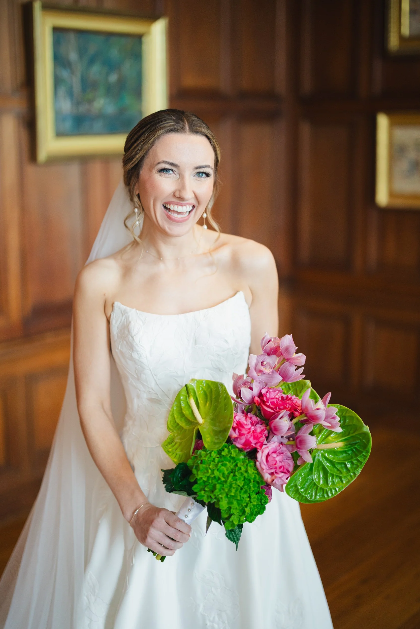 Editorial bridal portraits with dramatic wood interiors at Misselwood Estate