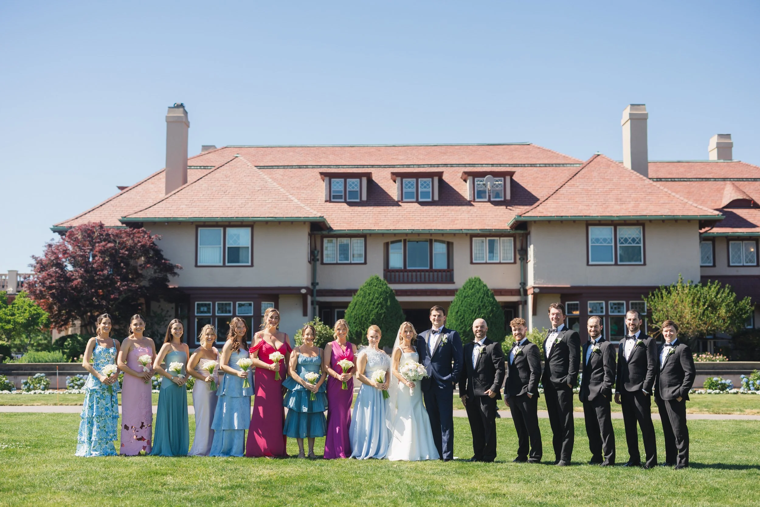 Full bridal party portraits at Ocean Edge Resort
