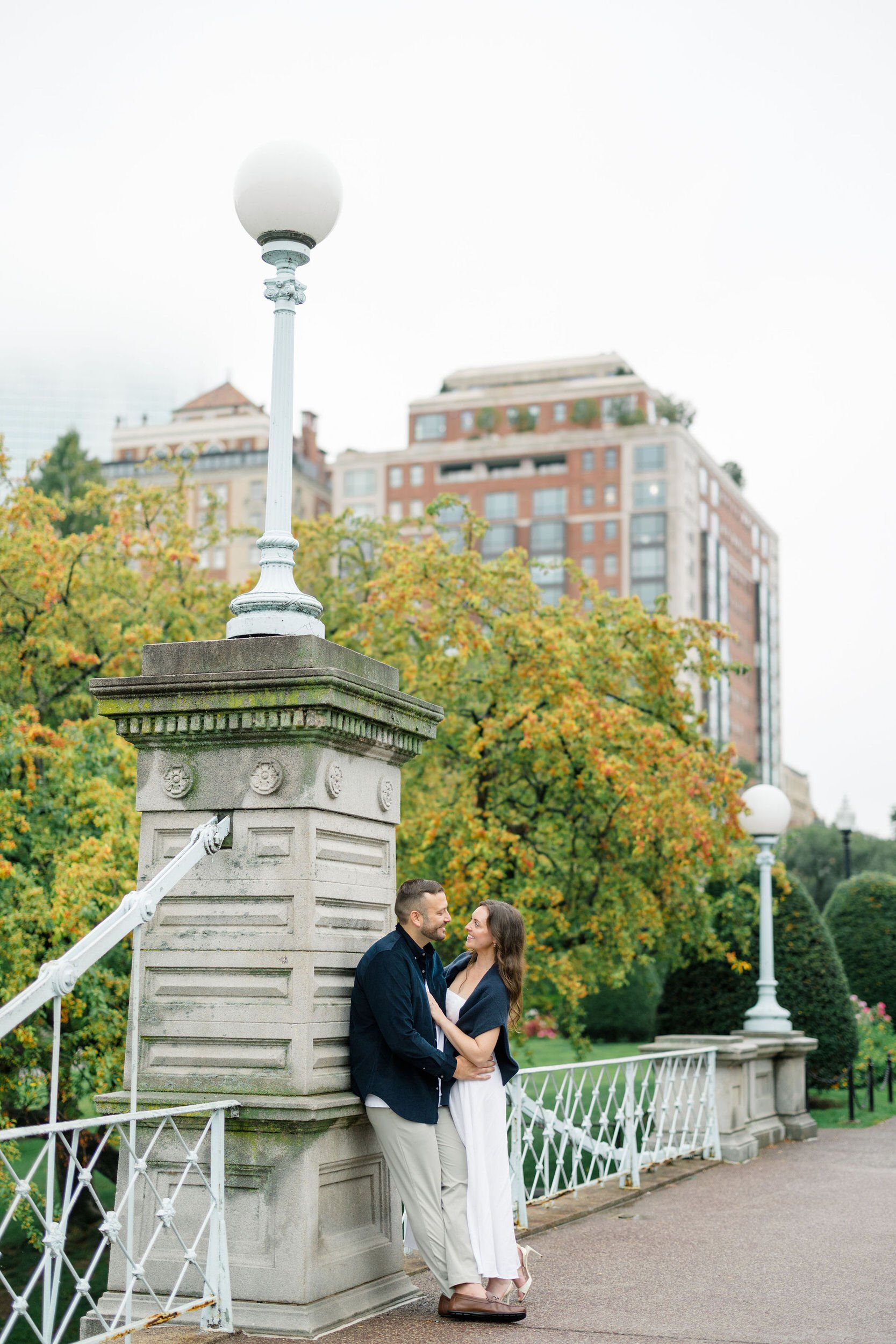Boston Public Garden engagement photography in downtown Boston