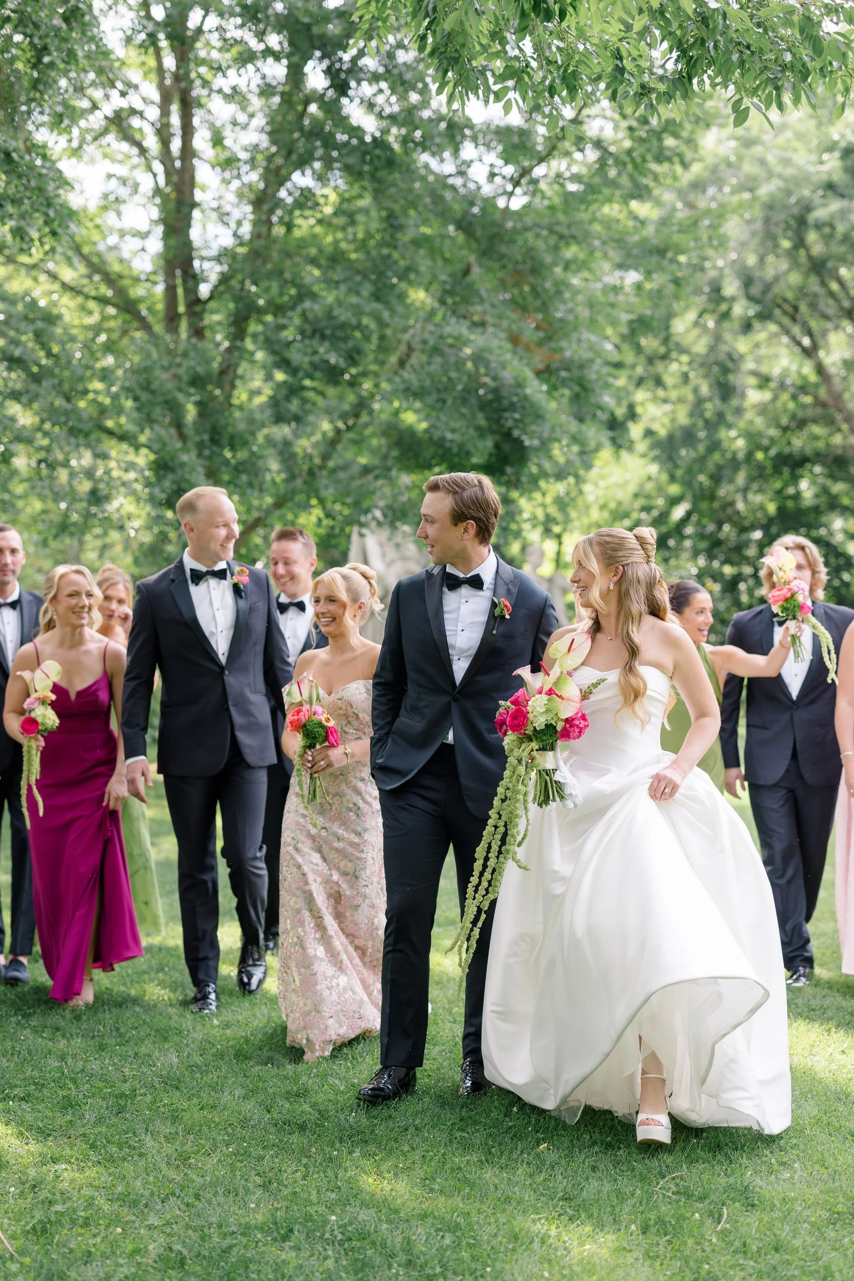 Wedding party celebrating before the wedding ceremony in Massachusetts