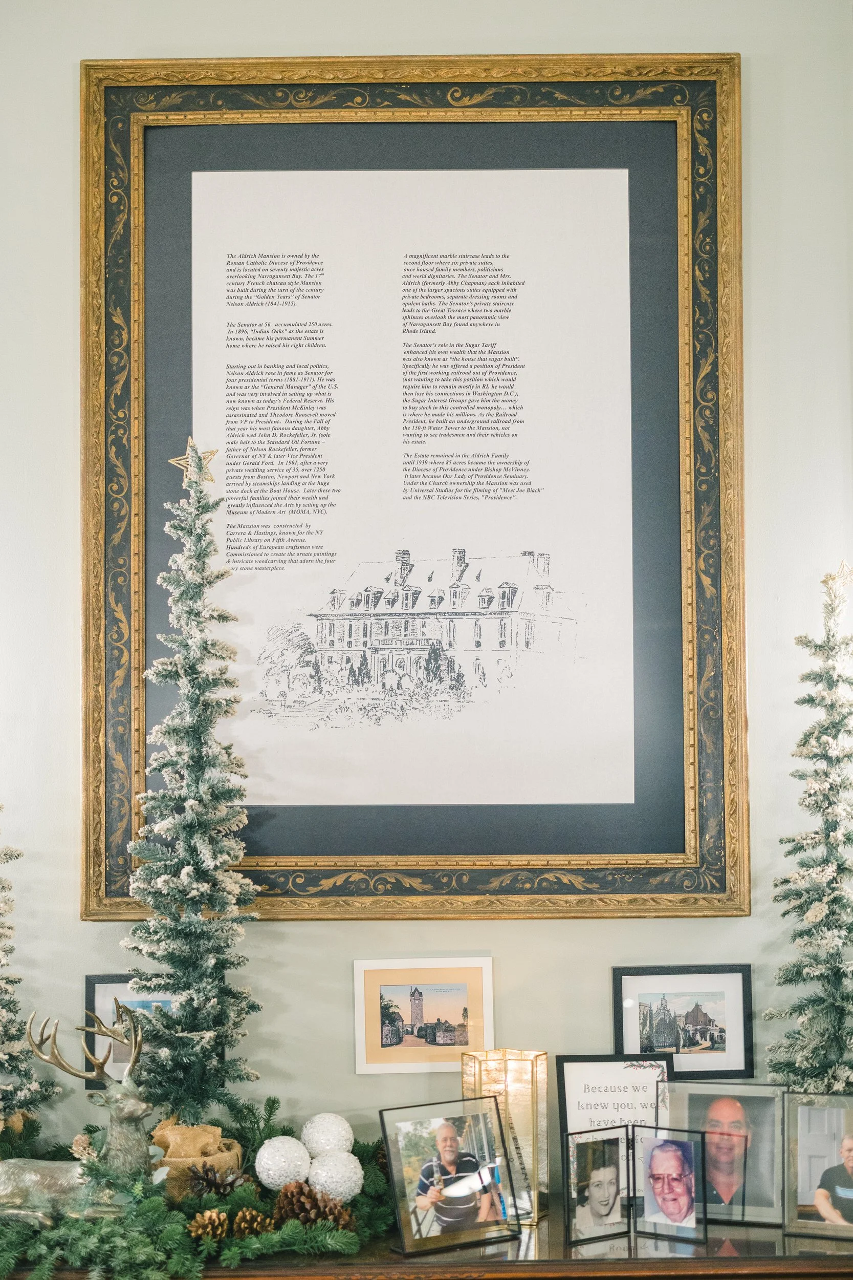 Aldrich Mansion winter wedding cocktail hour