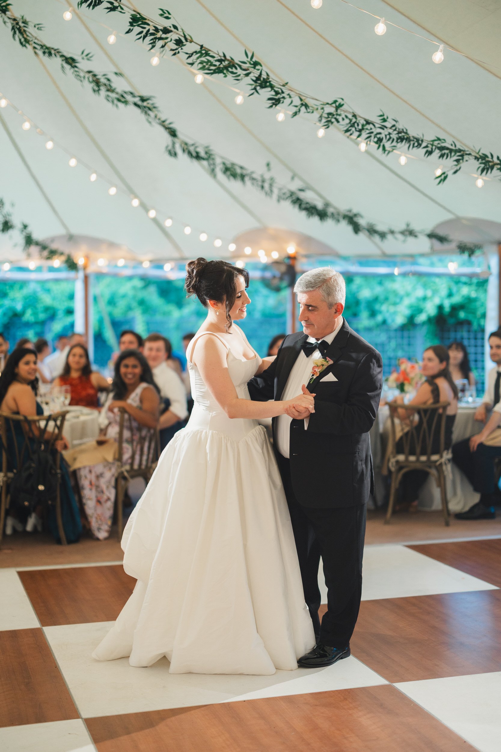 Colorful summer wedding reception celebration at Topsfield MA estate venue