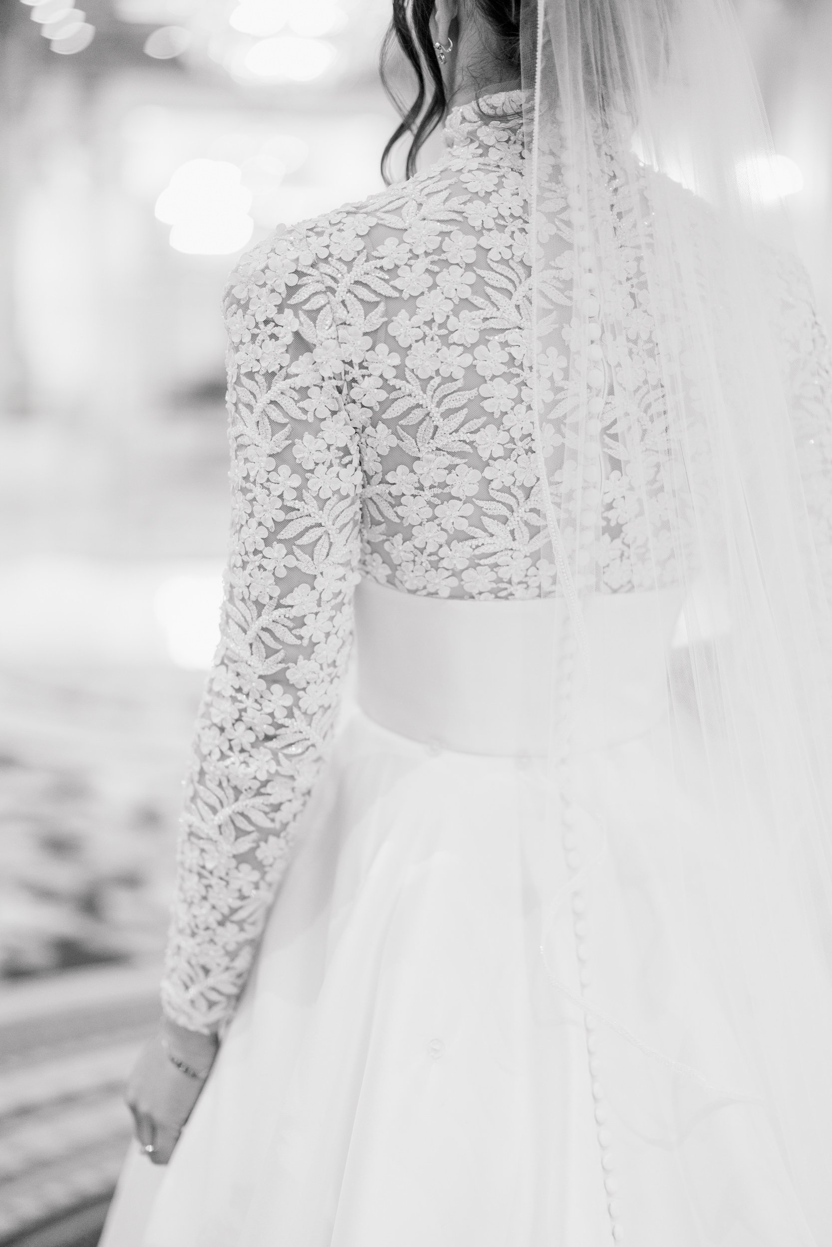Bride lace gown at Fairmont Copley Hotel Wedding