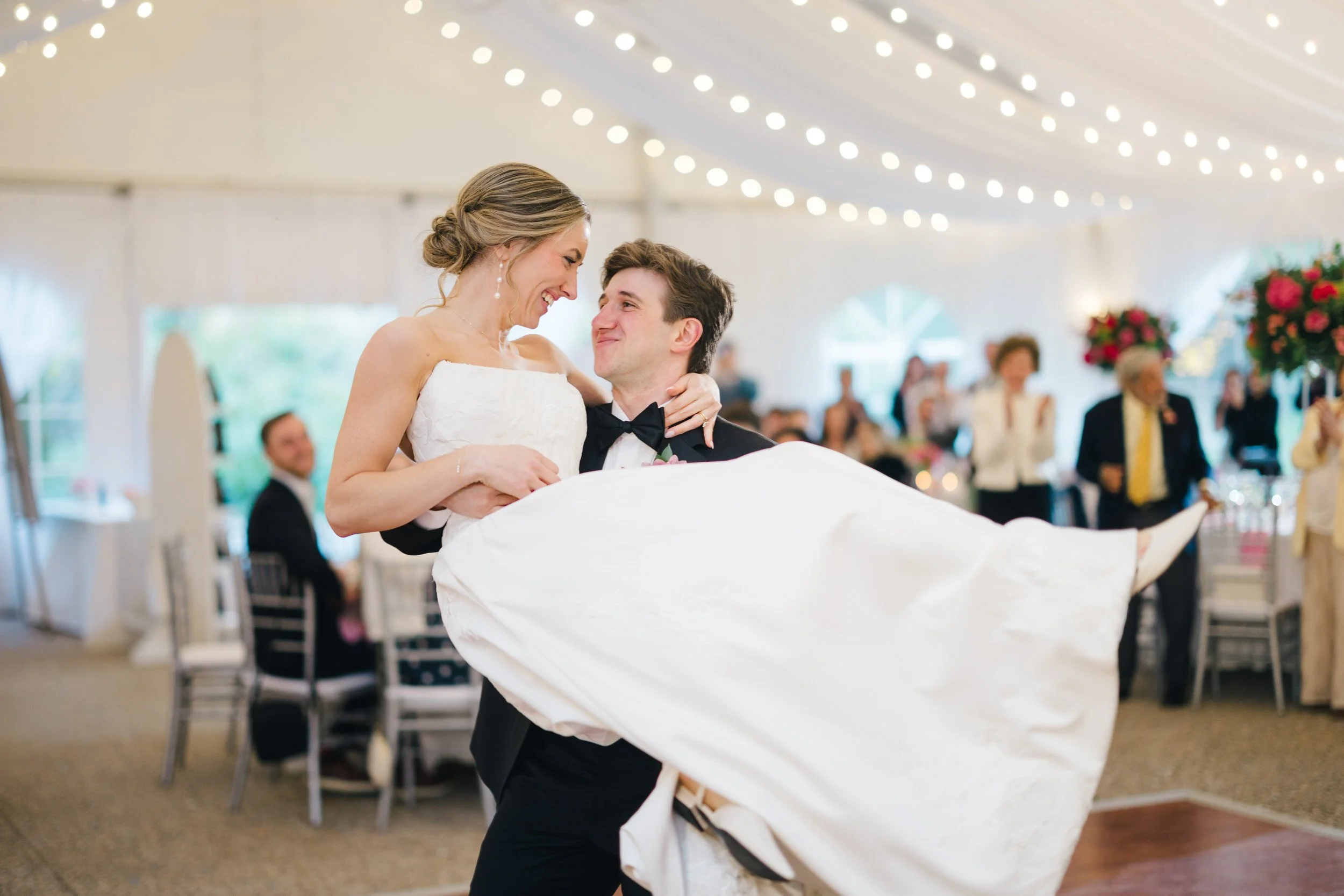 Wedding reception inside tent at Misselwood Estate