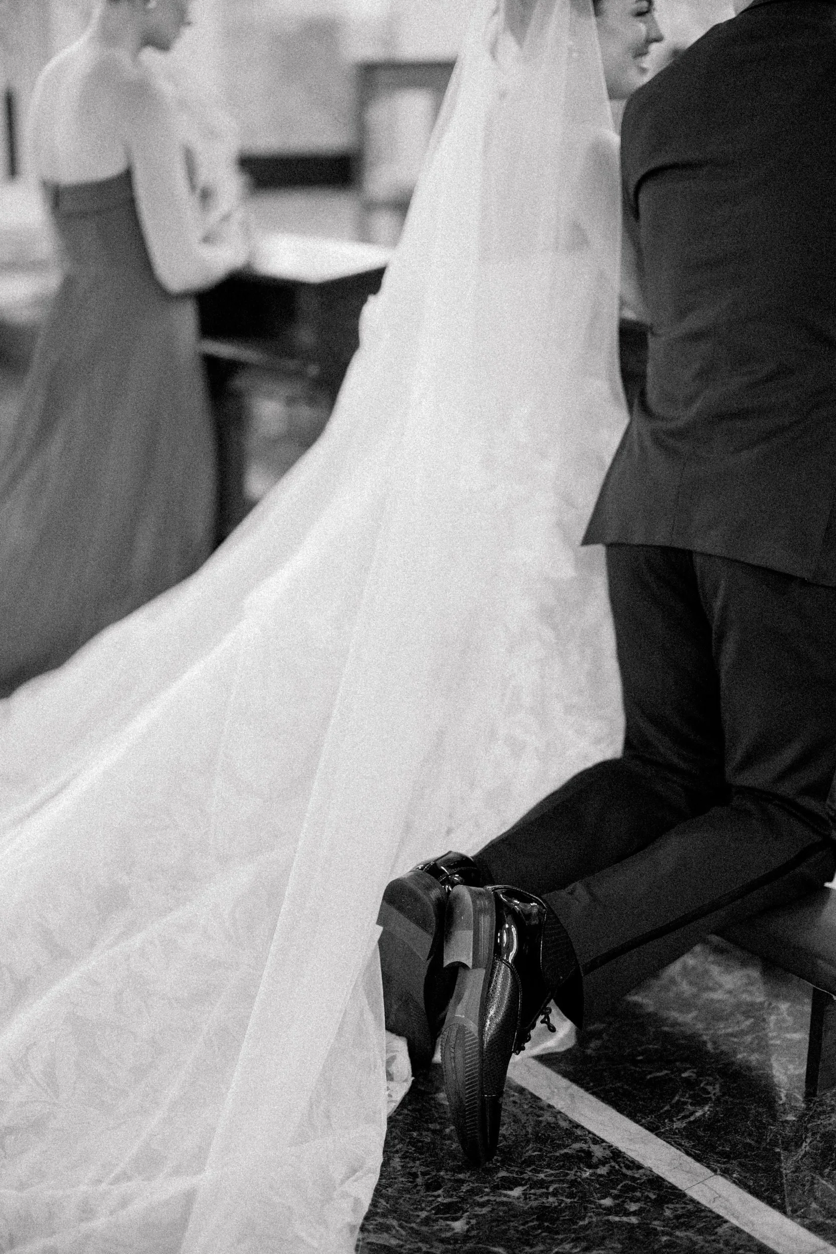 Wedding ceremony inside St. Lawrence Martyr Parish before the Cape Cod private estate reception.