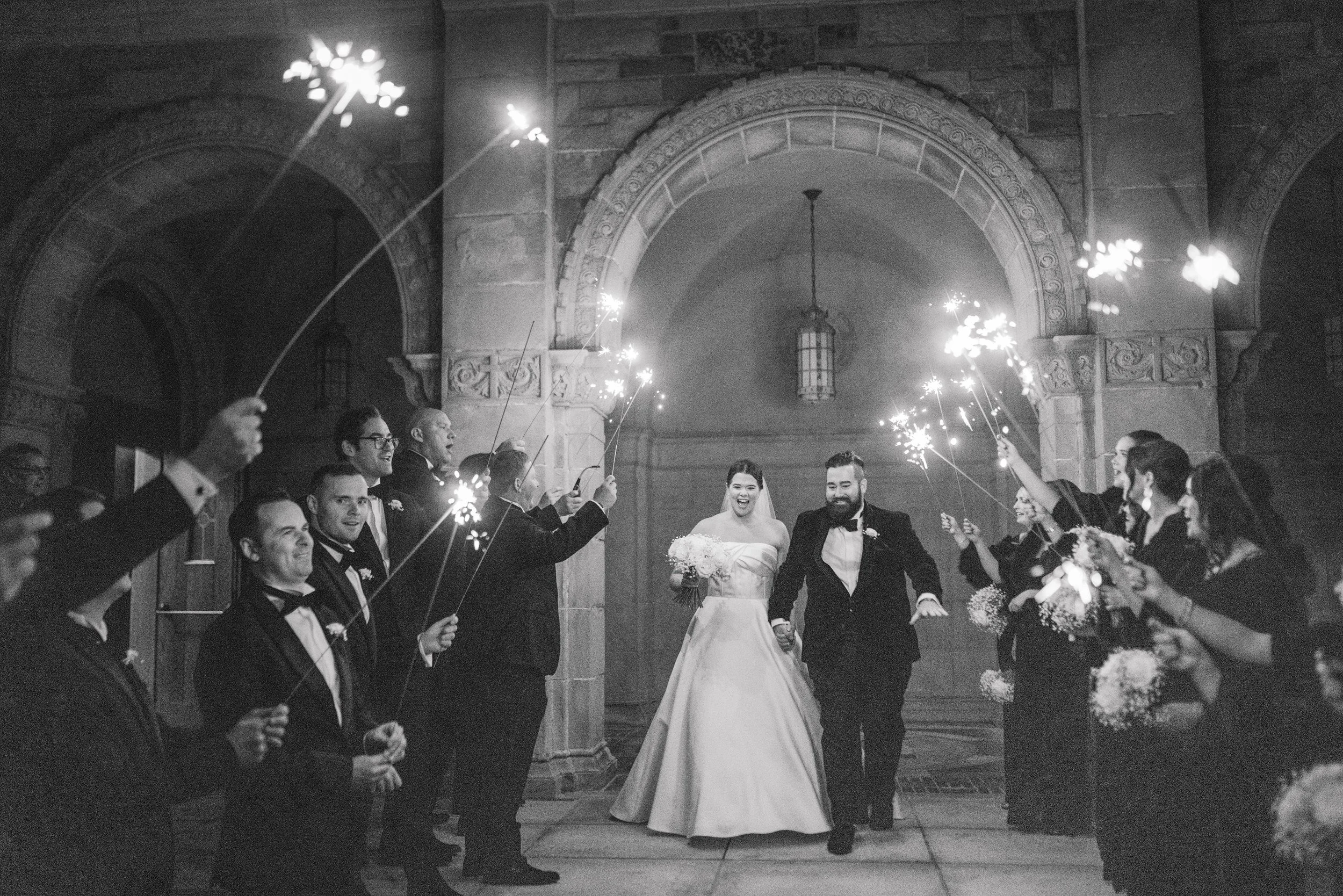 Winter wedding ceremony at Aldrich Mansion