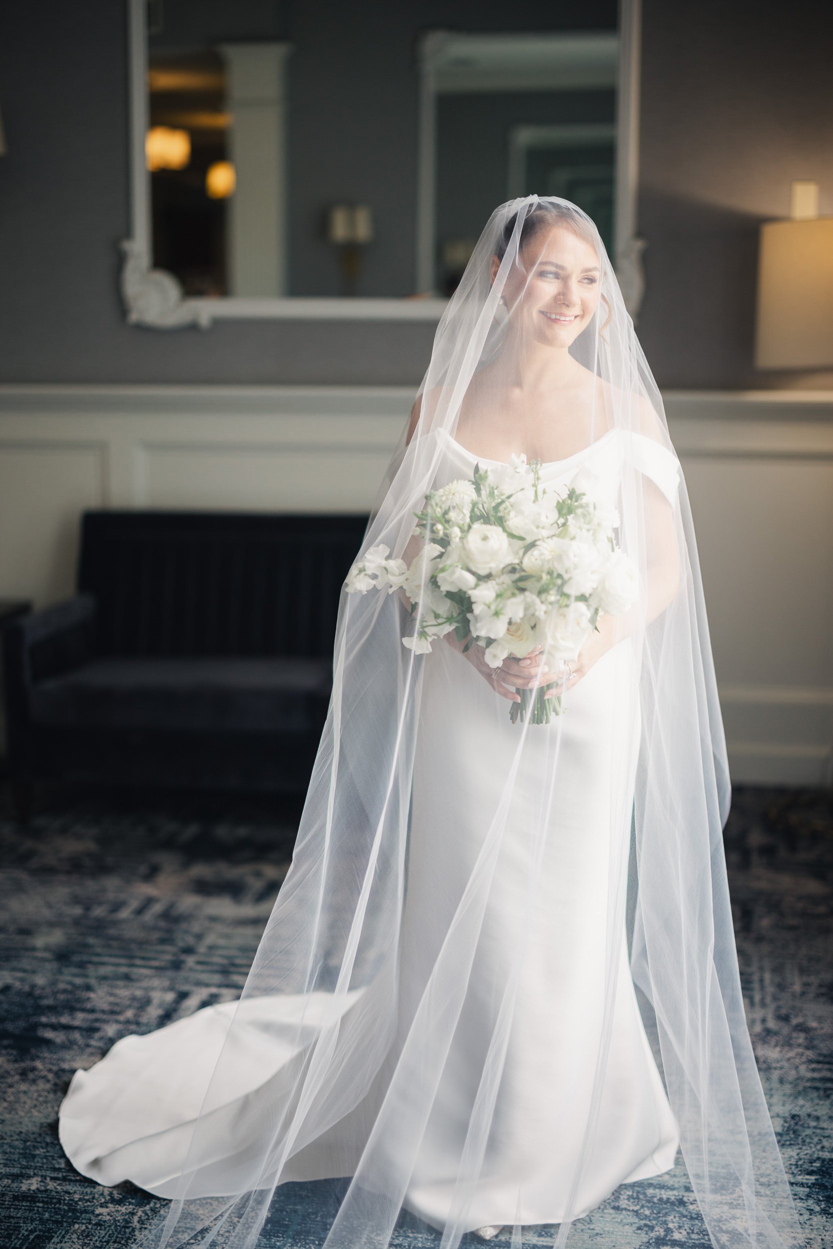 Timeless bridal portrait captured by a Newport wedding photographer