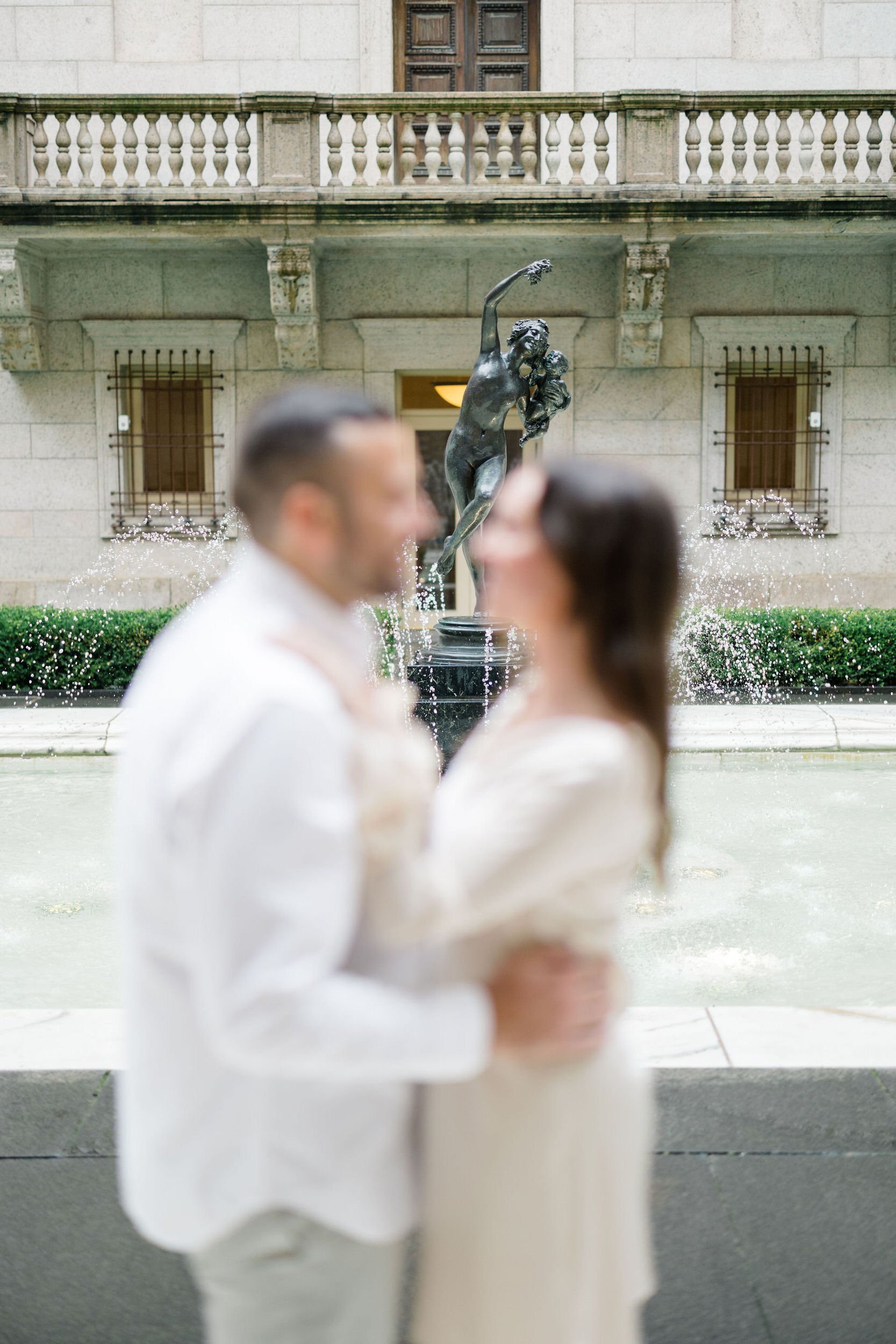 Editorial couple photography at the Boston Public Library in Copley Square