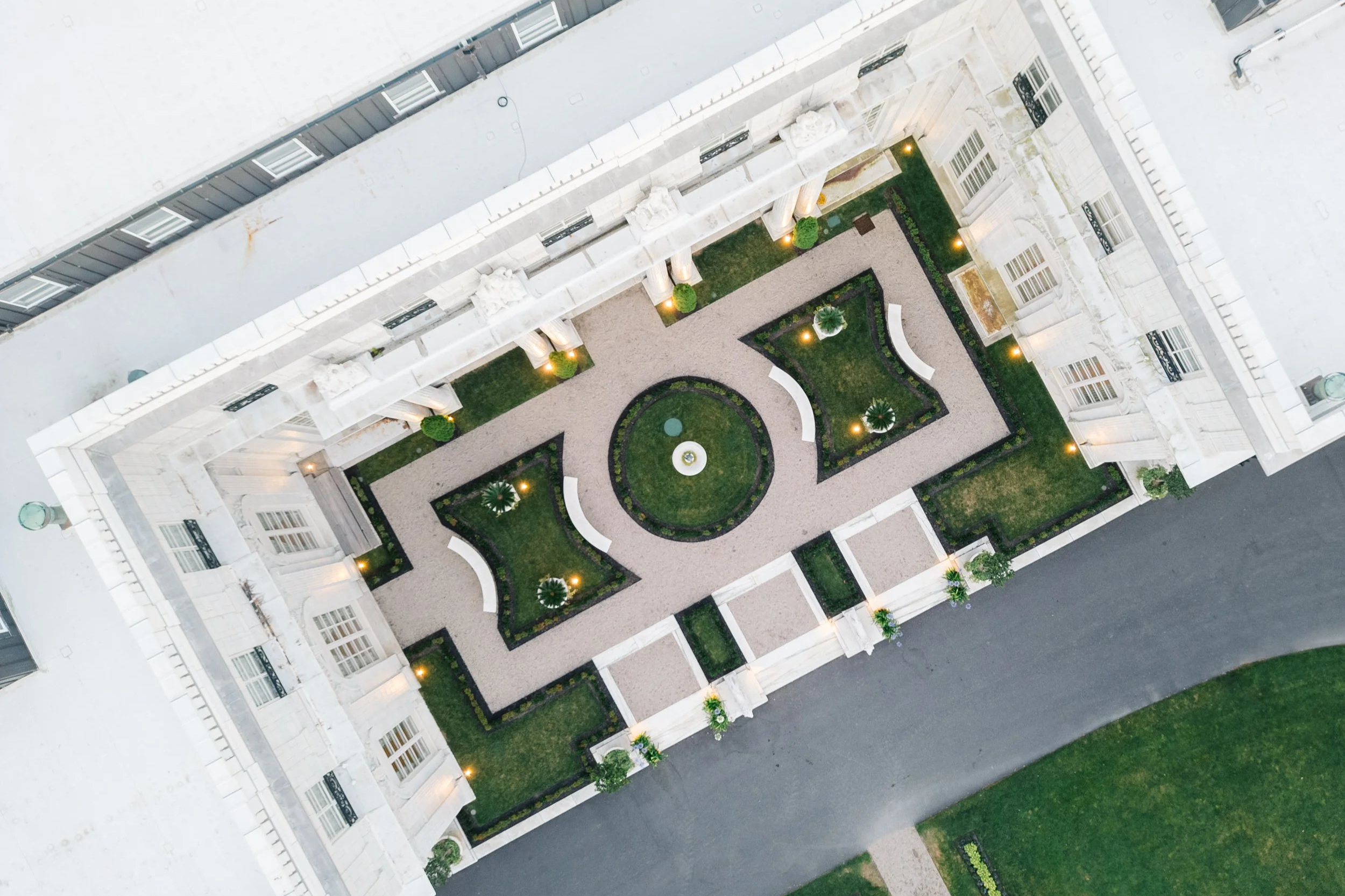 Romantic seaside setting of the Newport Mansions in Rhode Island