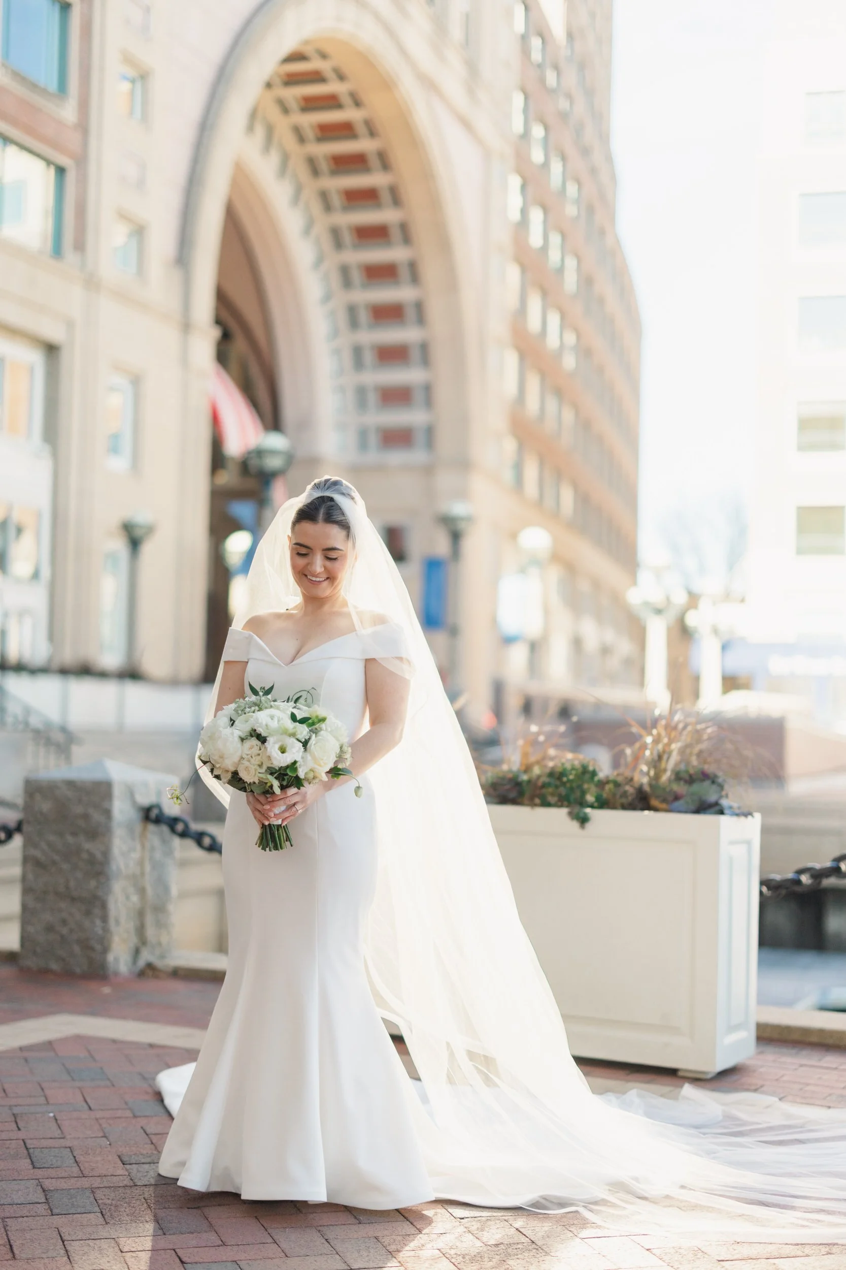 Timeless waterfront wedding portraits at the Boston Harbor Hotel