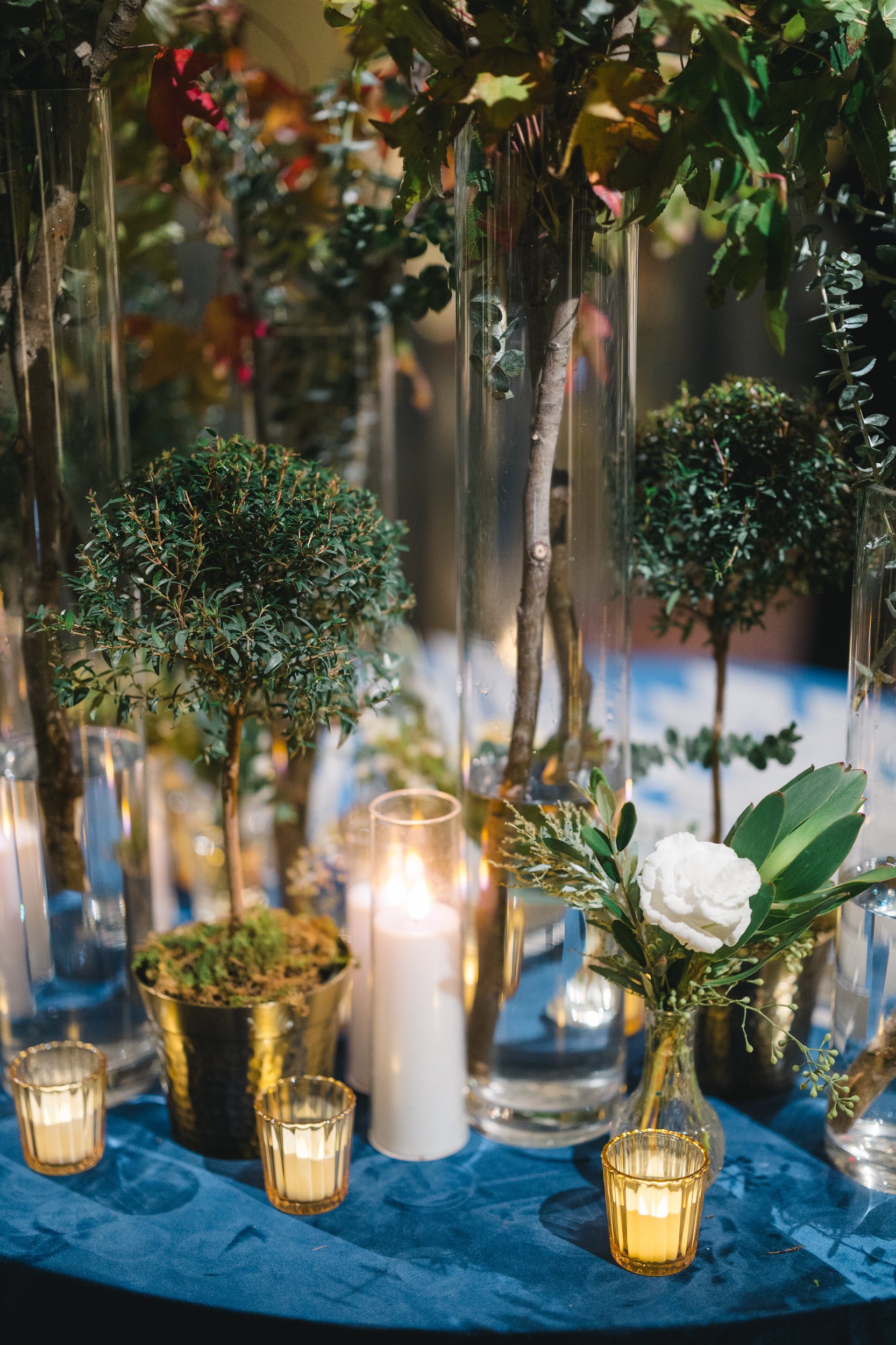 Escort cards displayed for a Boston Athenaeum wedding rehearsal dinner.