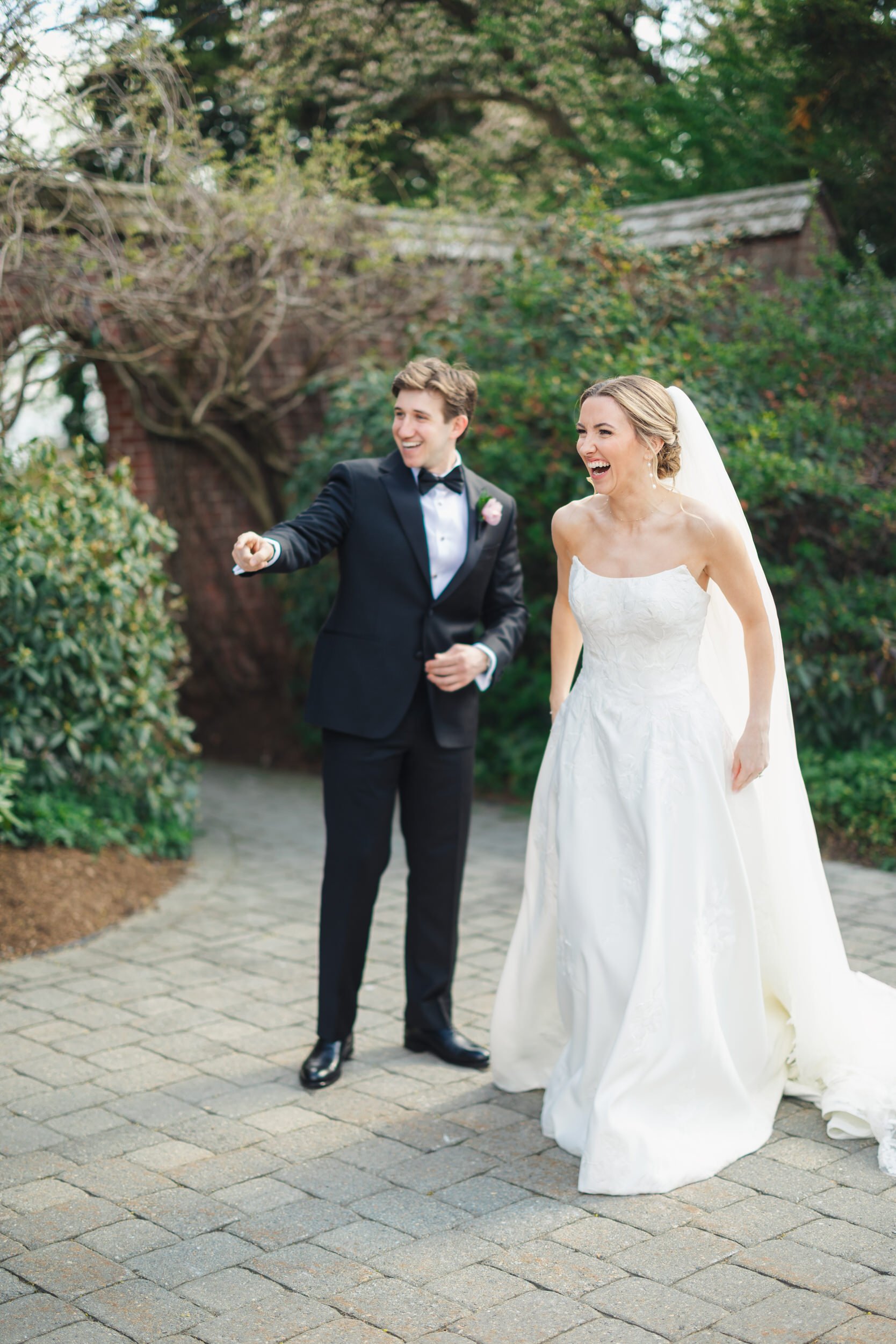 Documentary-style couple portraits at oceanfront Massachusetts venue