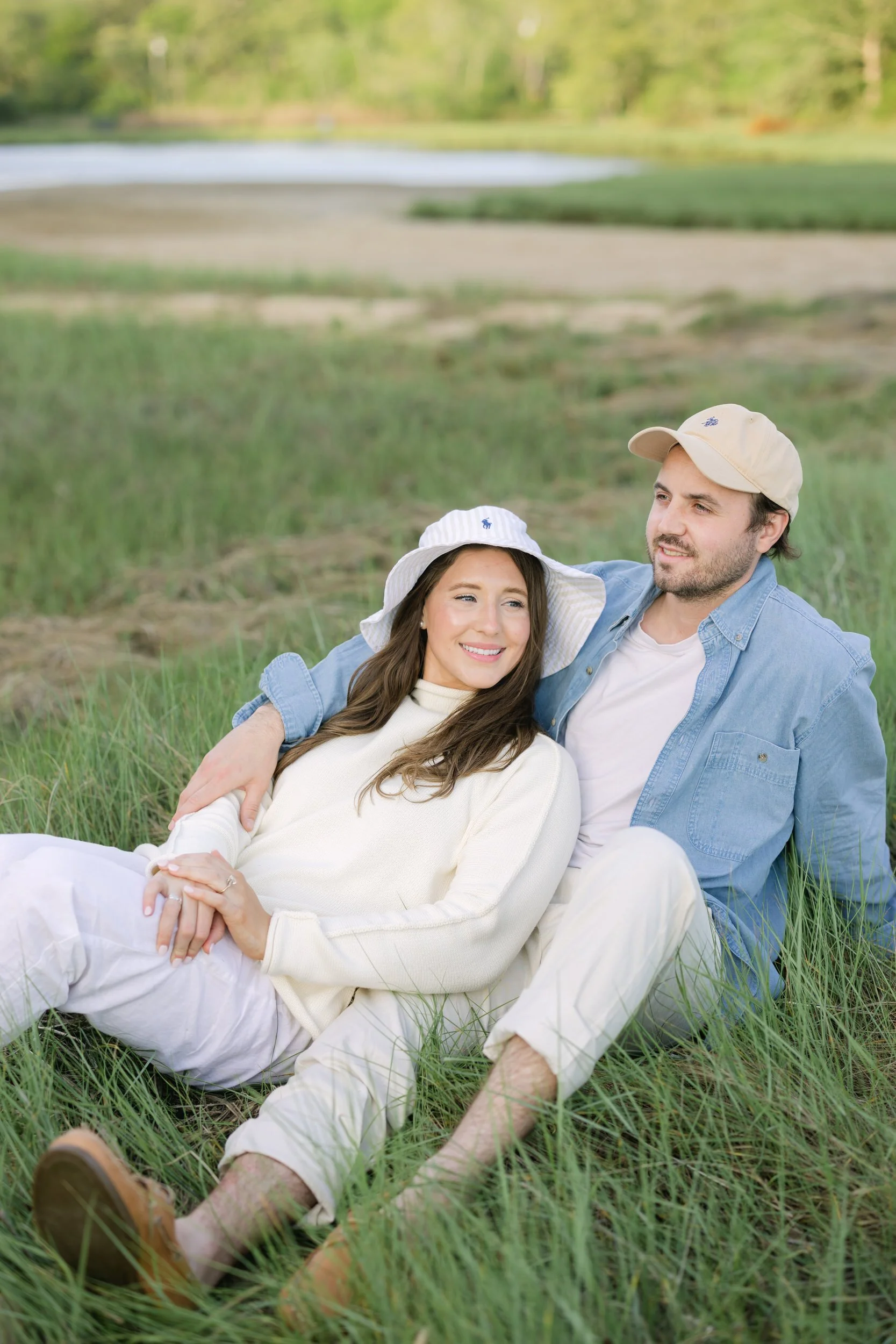 Cape Cod engagement session featuring dune grass portraits in Chatham Cape Cod with natural coastal textures.