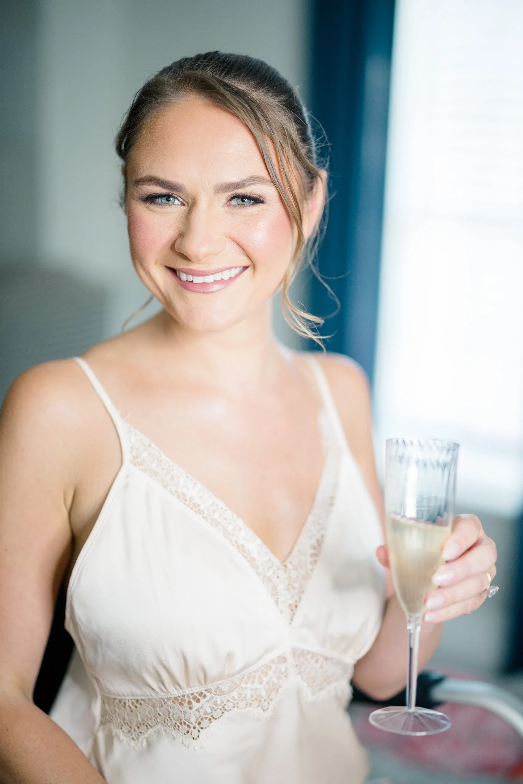 Natural and candid getting ready photos at a Newport RI wedding