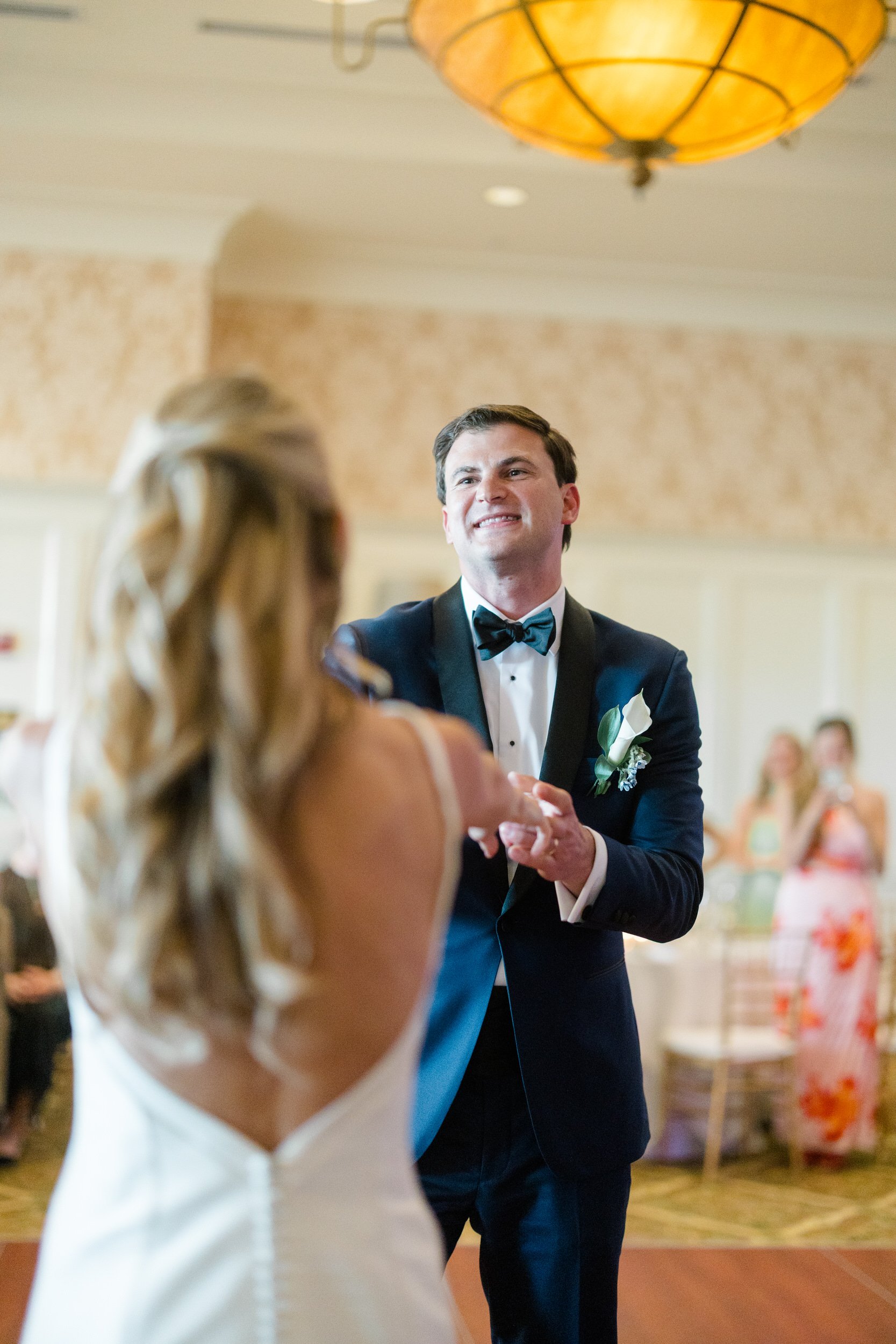 Bride and groom dancing during their reception