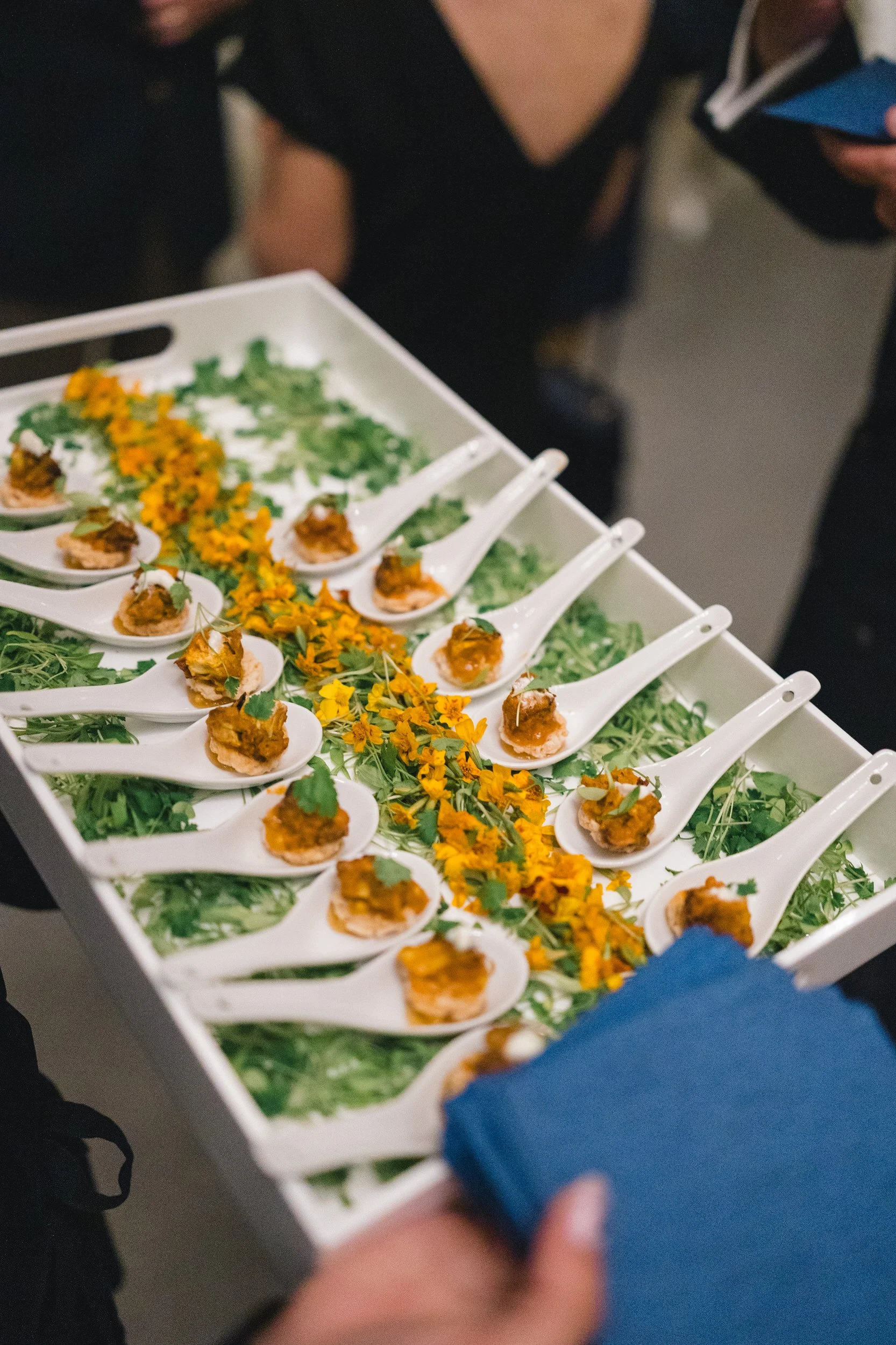 Passed hors d’oeuvres at a Boston Athenaeum welcome party
