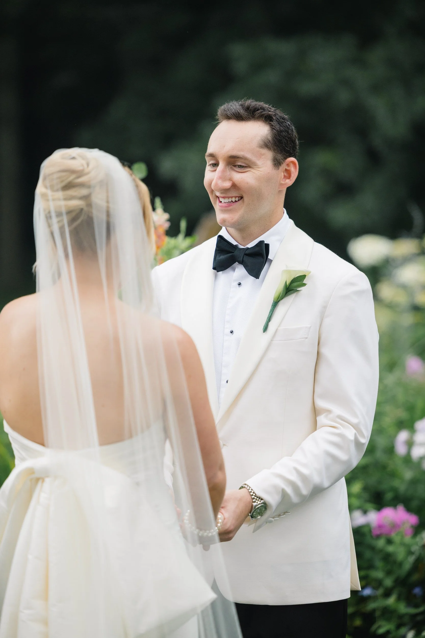 Joyful outdoor ceremony despite the rain at Blithewold Wedding.