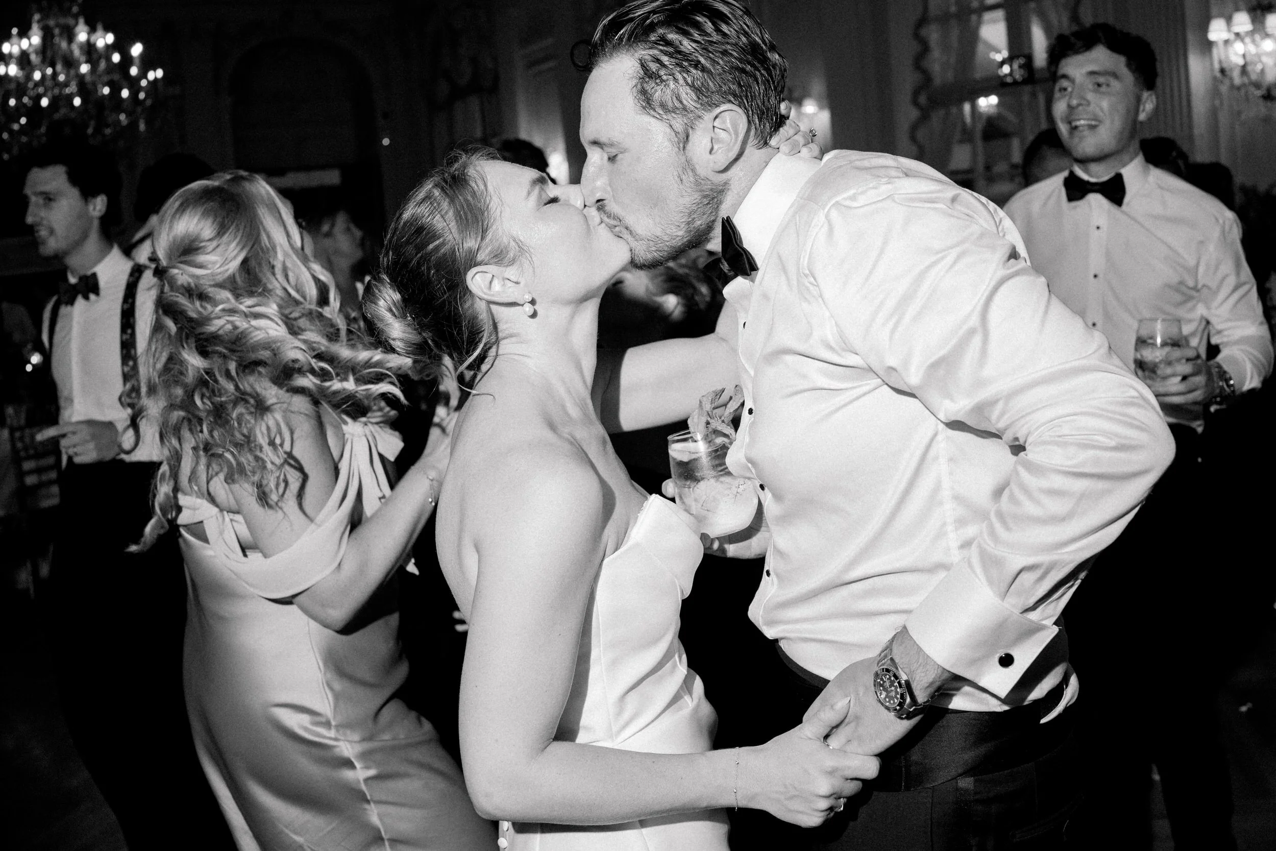 Candid party moments at Rosecliff Mansion