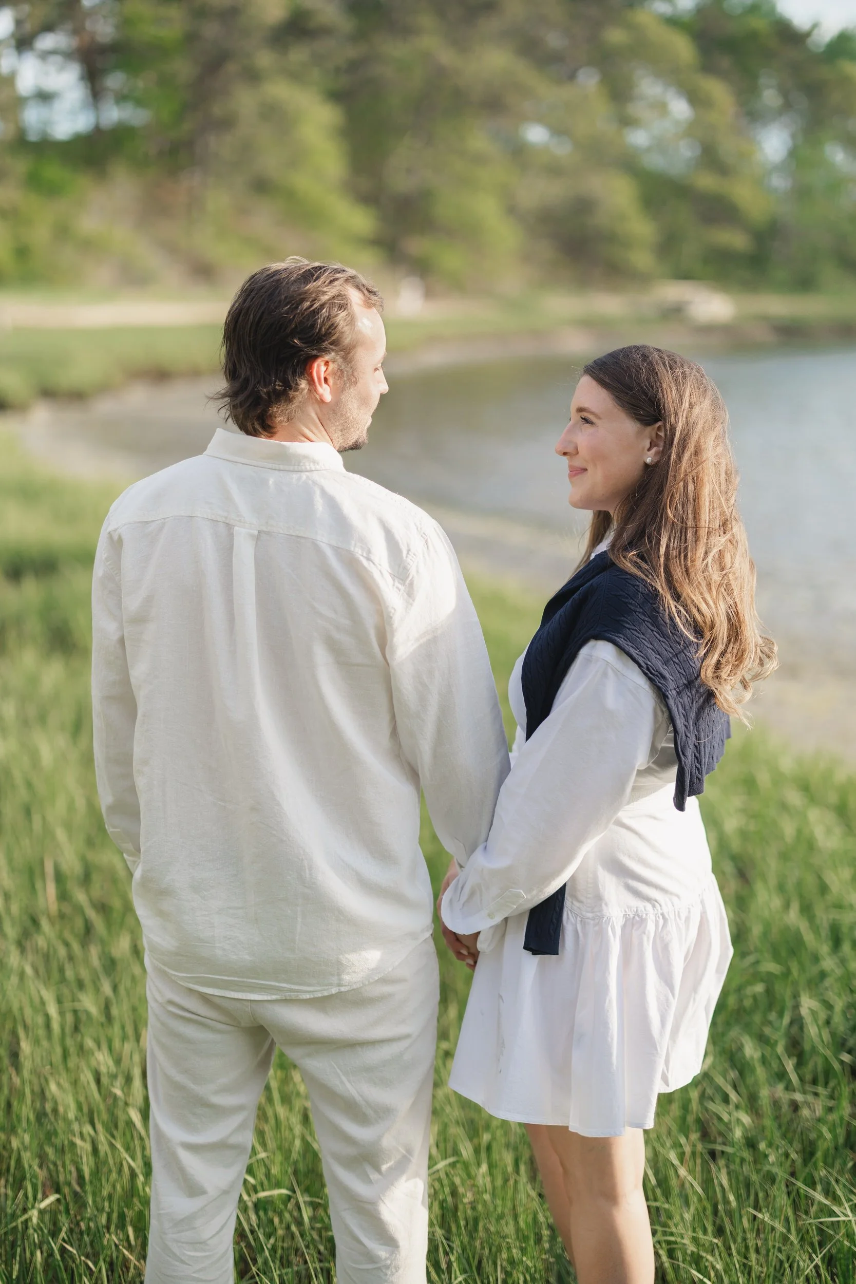 Cape Cod engagement session in Chatham featuring airy dune grass portraits.