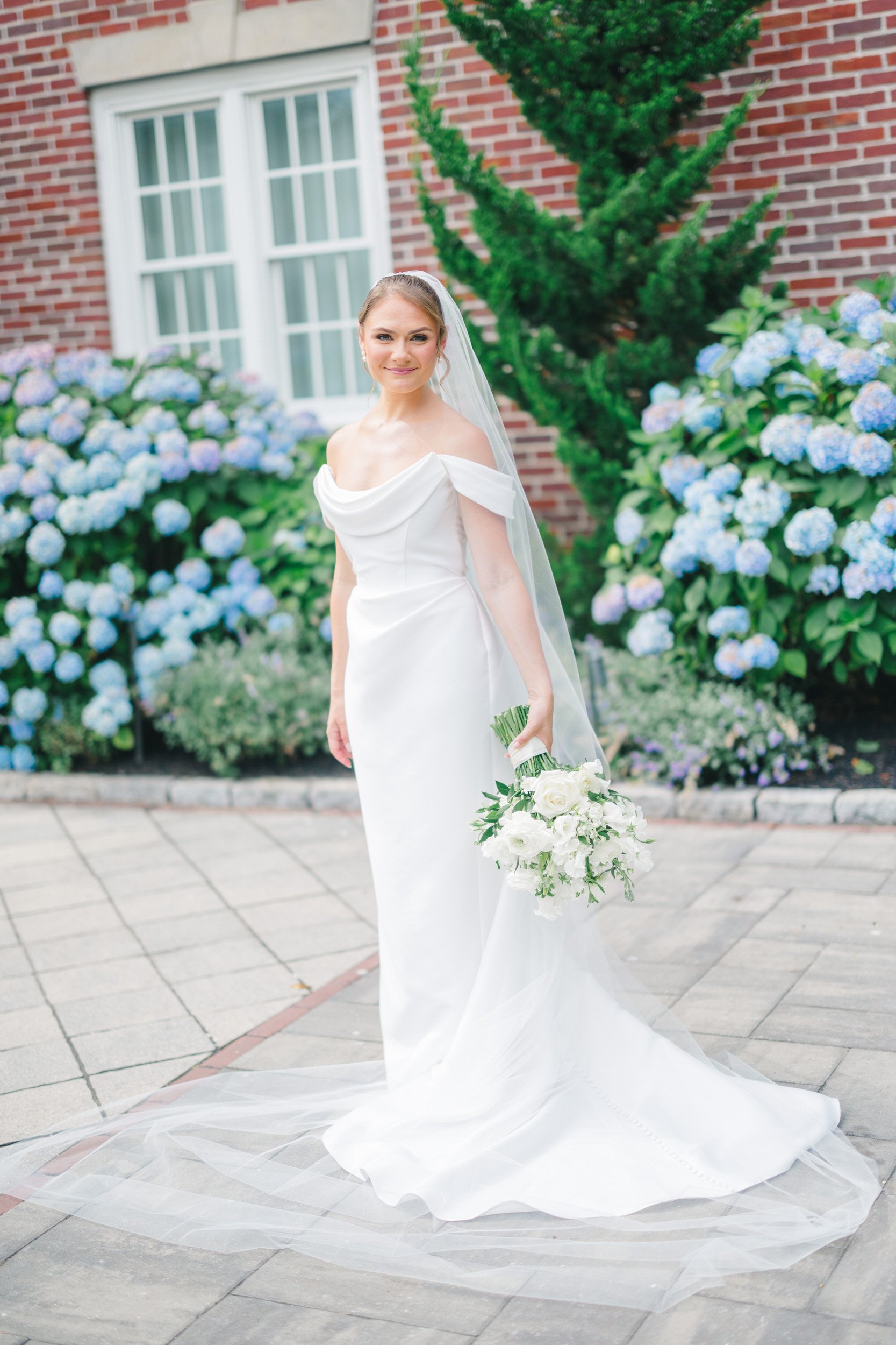 Soft and editorial bridal portrait in Newport, Rhode Island