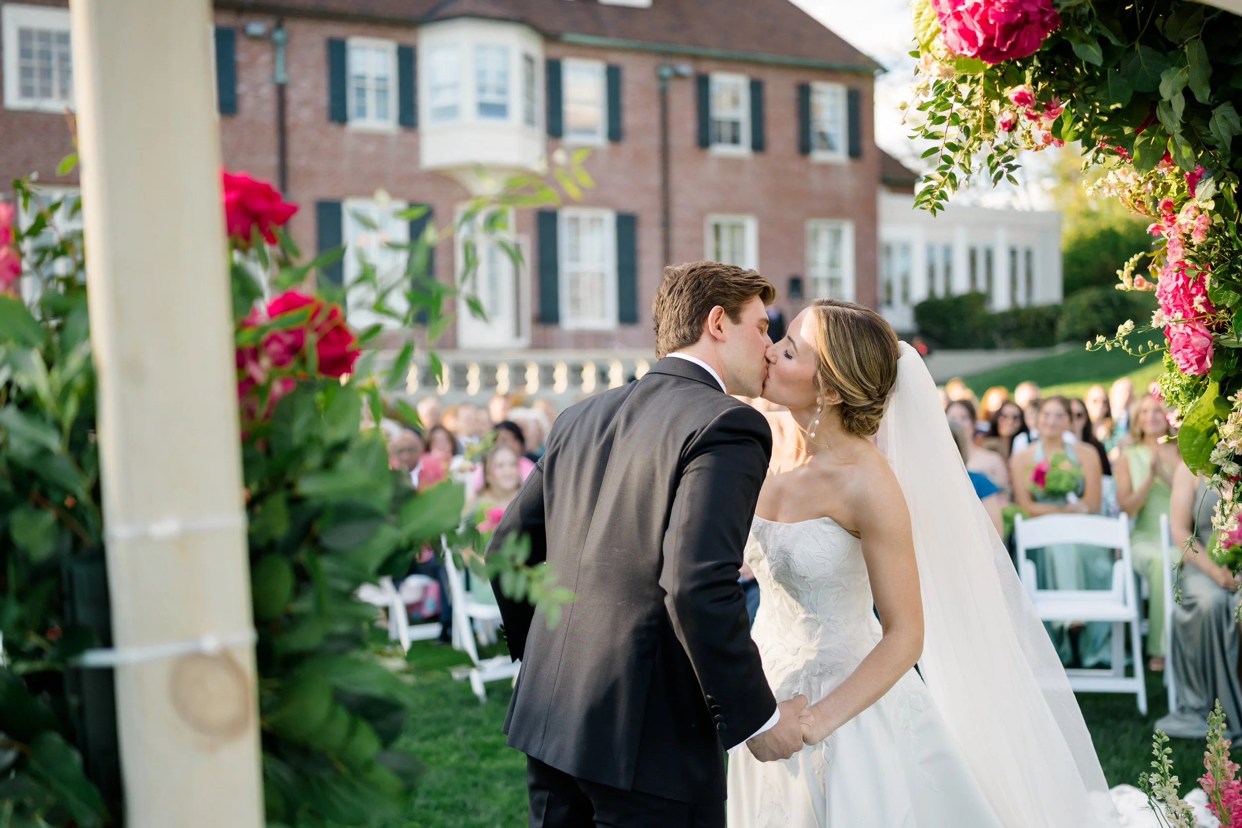 Documentary-style ceremony photography at Beverly Massachusetts wedding venue