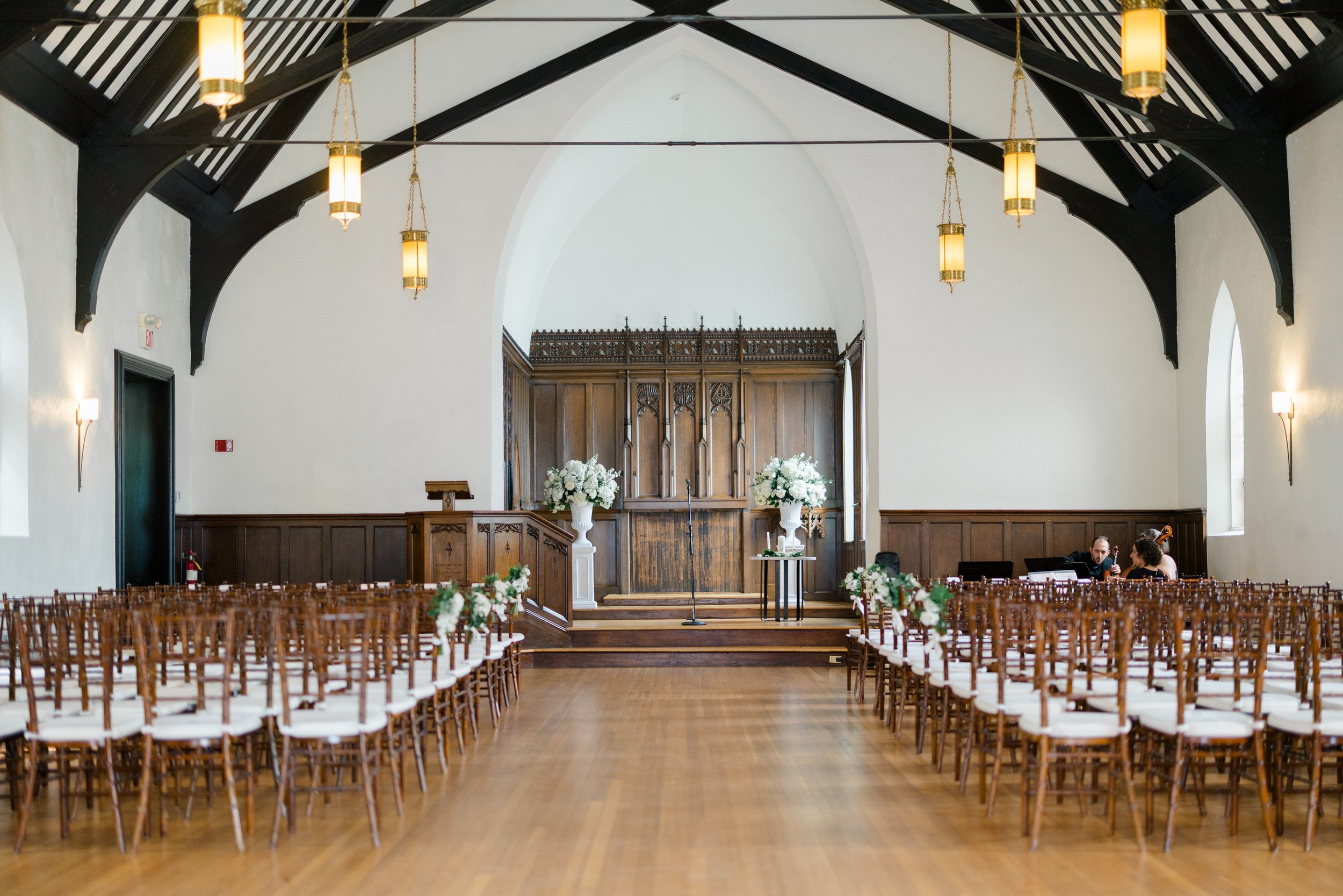 Ceremony details at Kay Chapel in Hotel Viking for a Newport wedding