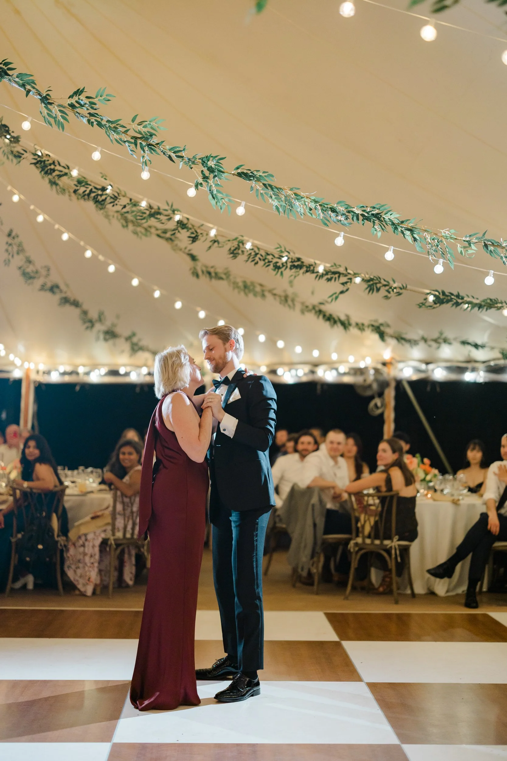 oyful reception dancing scene at Massachusetts garden estate wedding